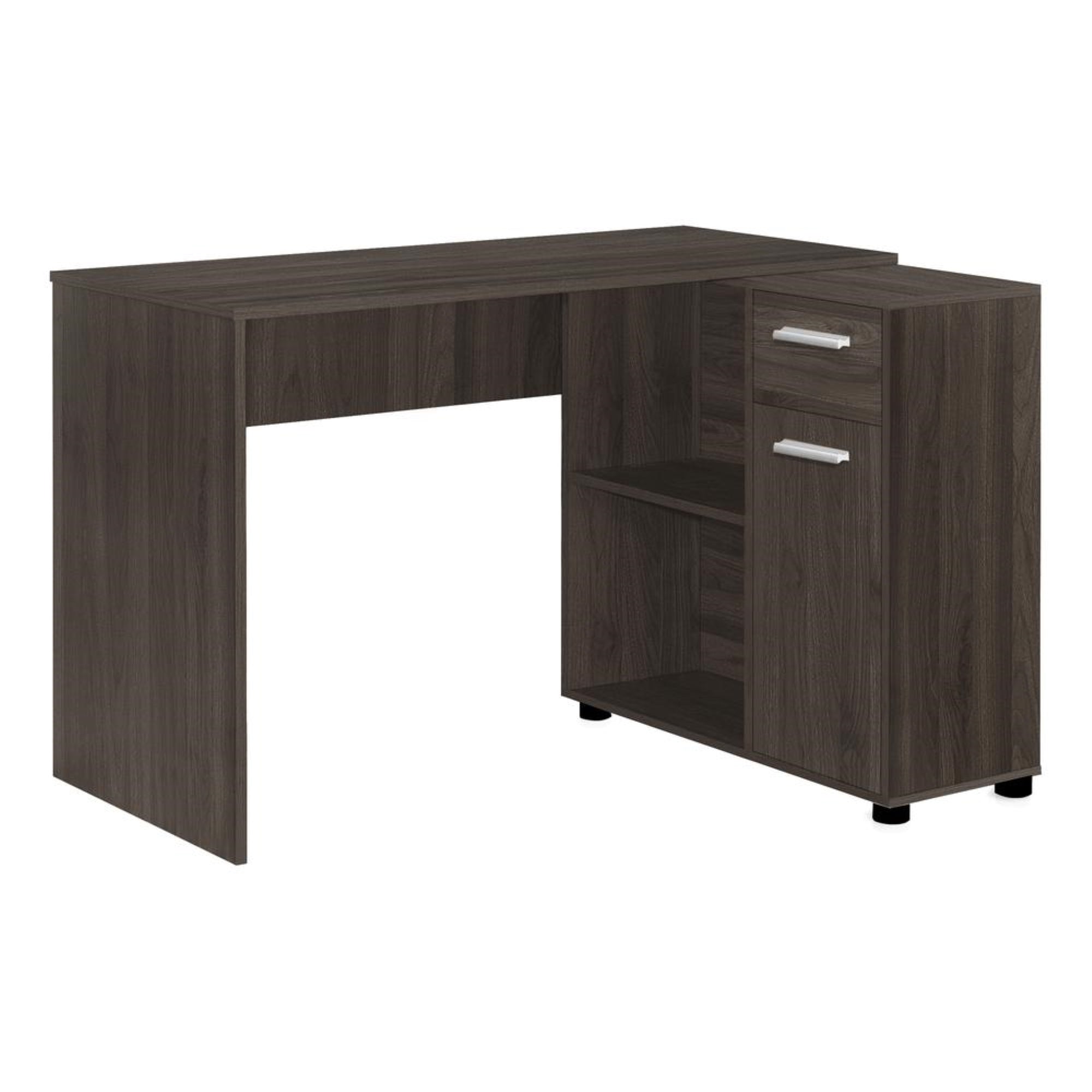 COMPUTER DESK - 46L / BROWN OAK / STORAGE CABINET