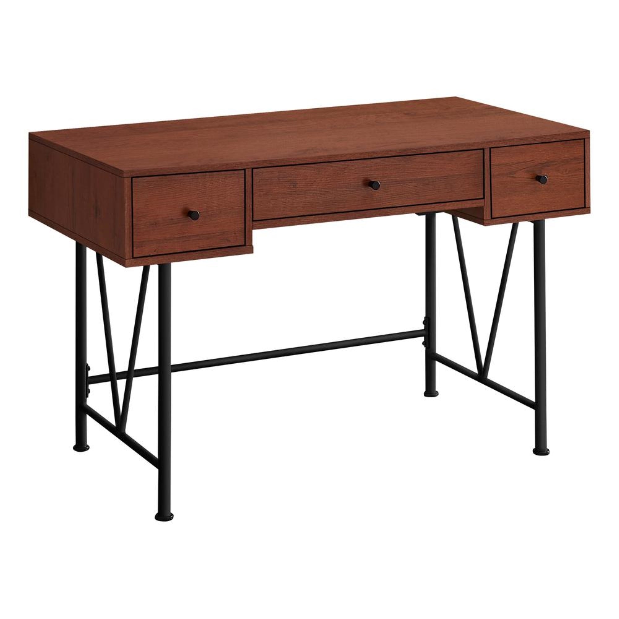 COMPUTER DESK - 48L / CHERRY / BLACK METAL