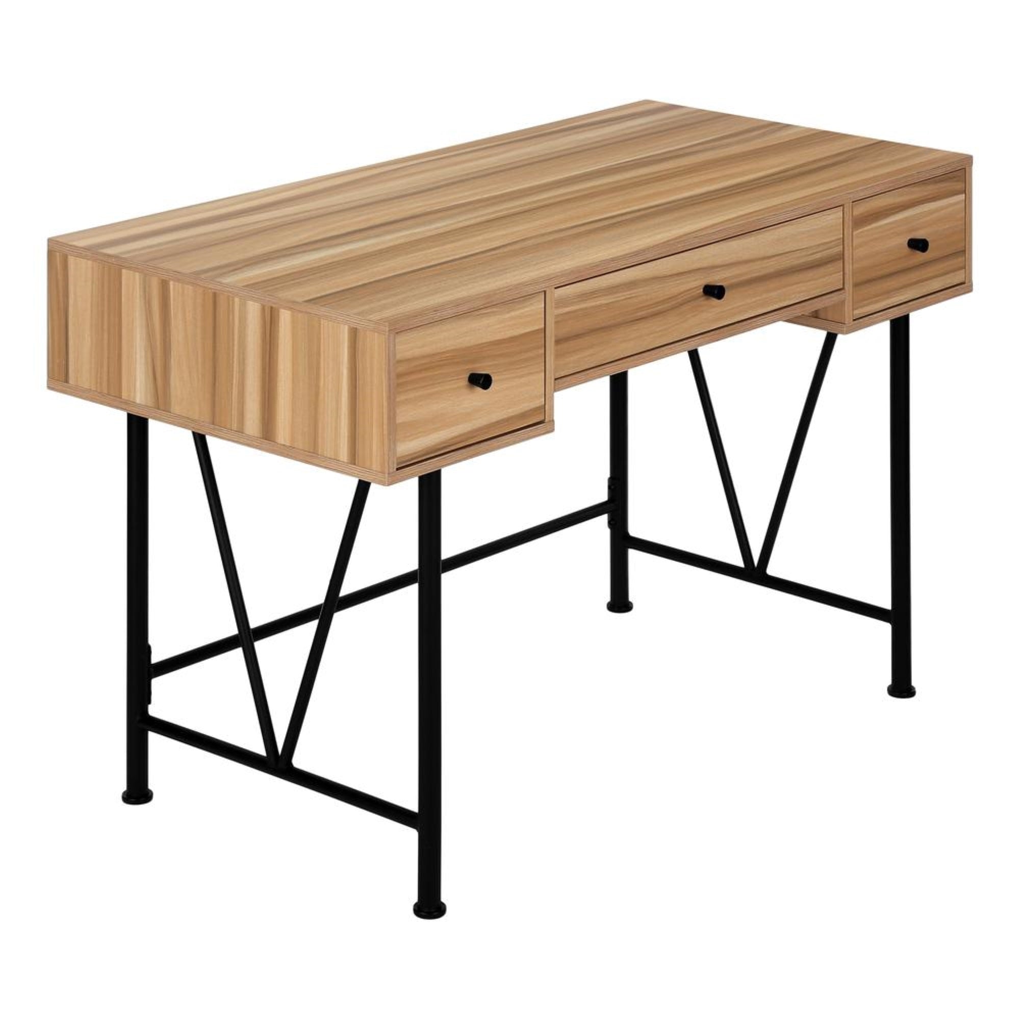 COMPUTER DESK - 48L / LIGHT RECLAIMED WOOD / BLACK METAL