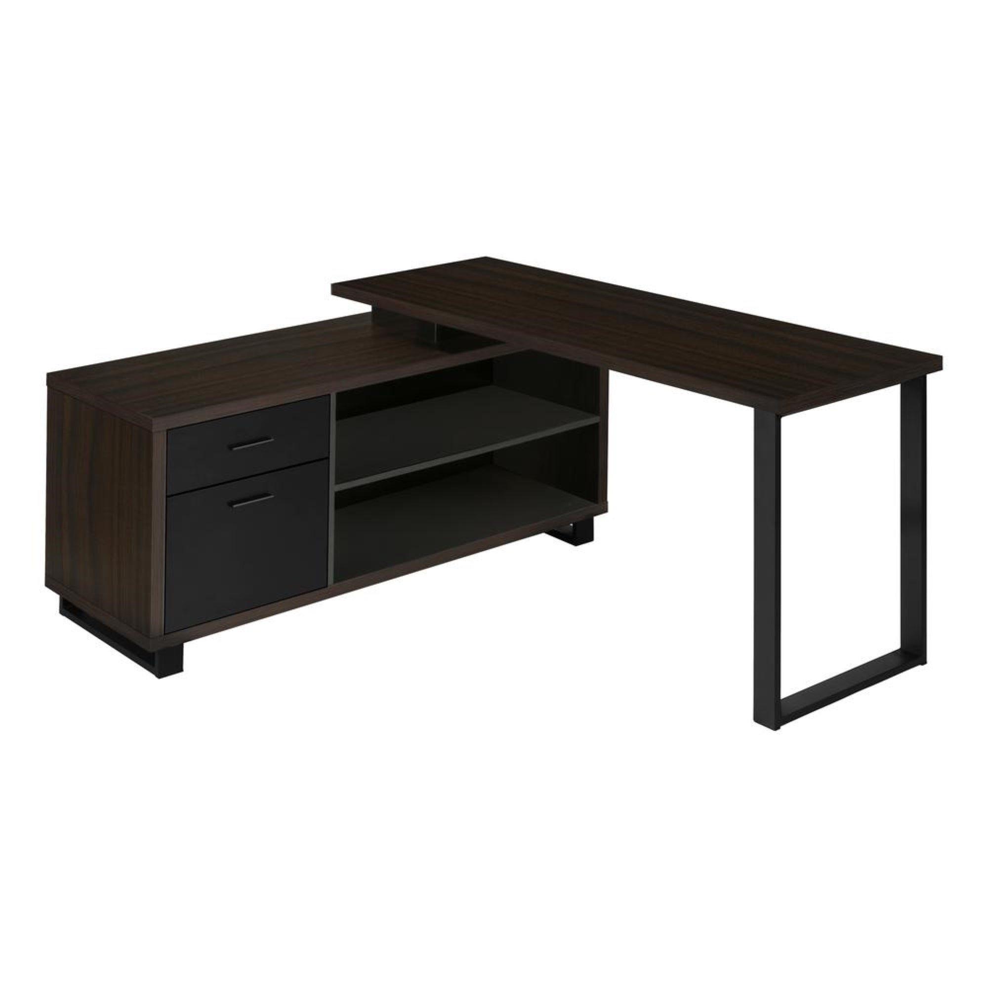 COMPUTER DESK - 72L ESPRESSO / BLACK EXECUTIVE CORNER
