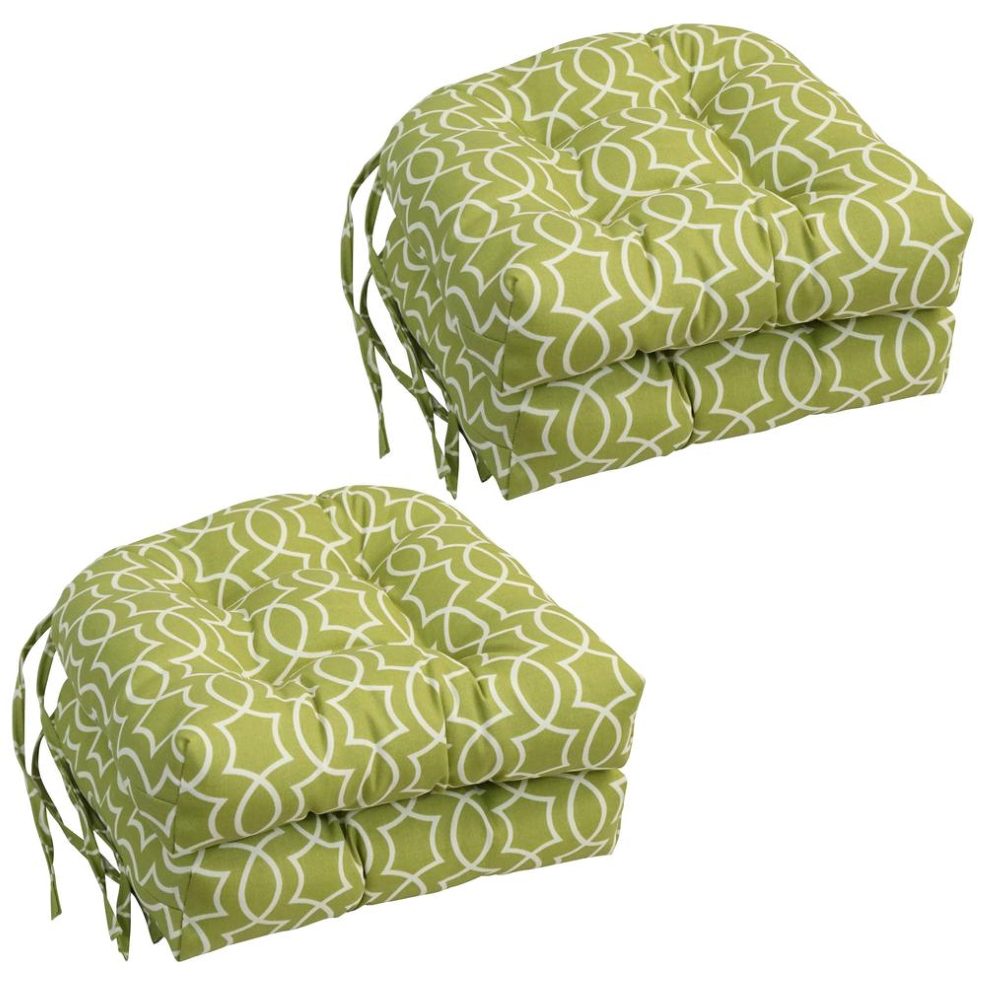 16-inch Spun Polyester Outdoor U-shaped Tufted Chair Cushions (Set of 4) 916X16US-T-4CH-OD-192