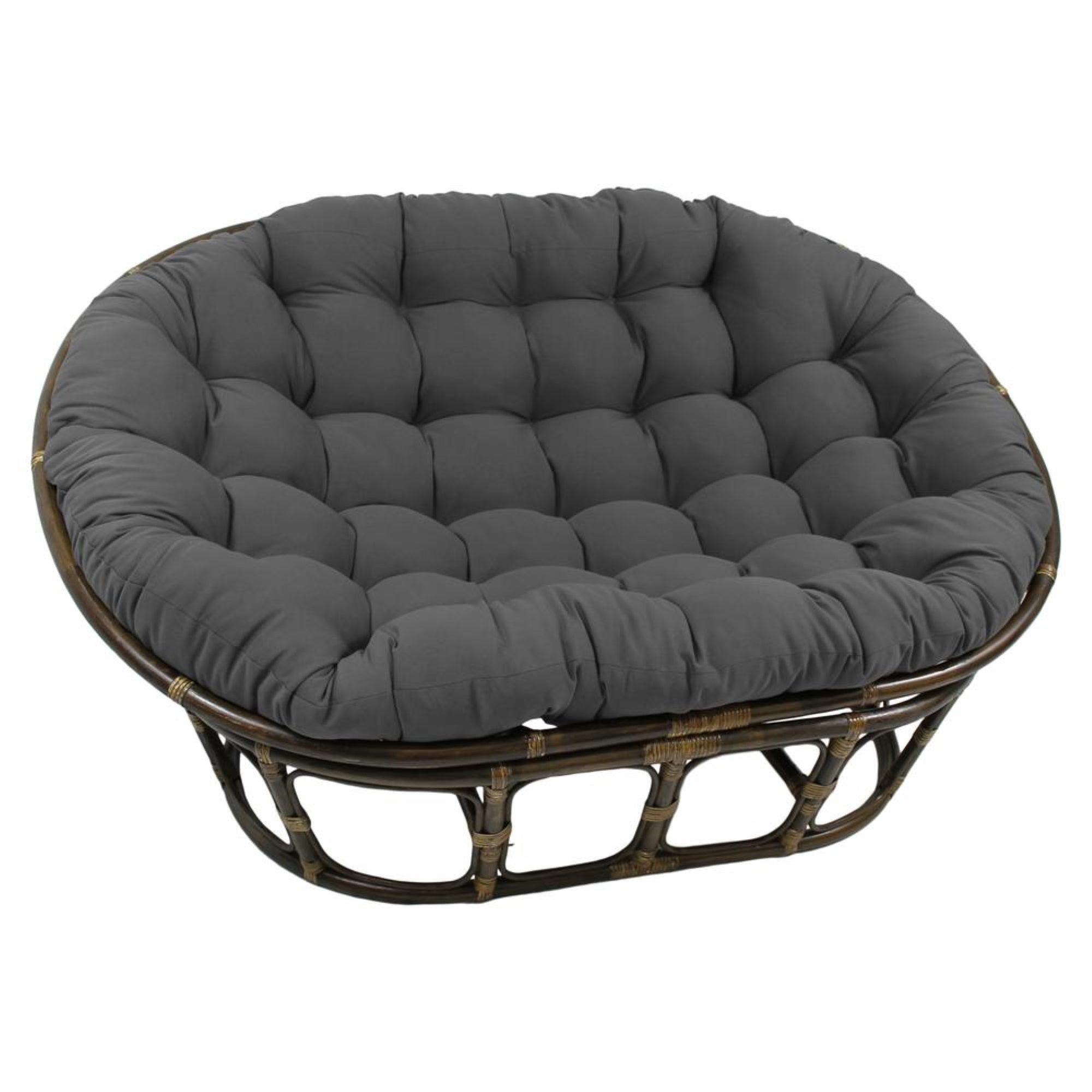 78-inch by 58-inch Solid Twill Double Papasan Cushion  93304-78-TW-GY