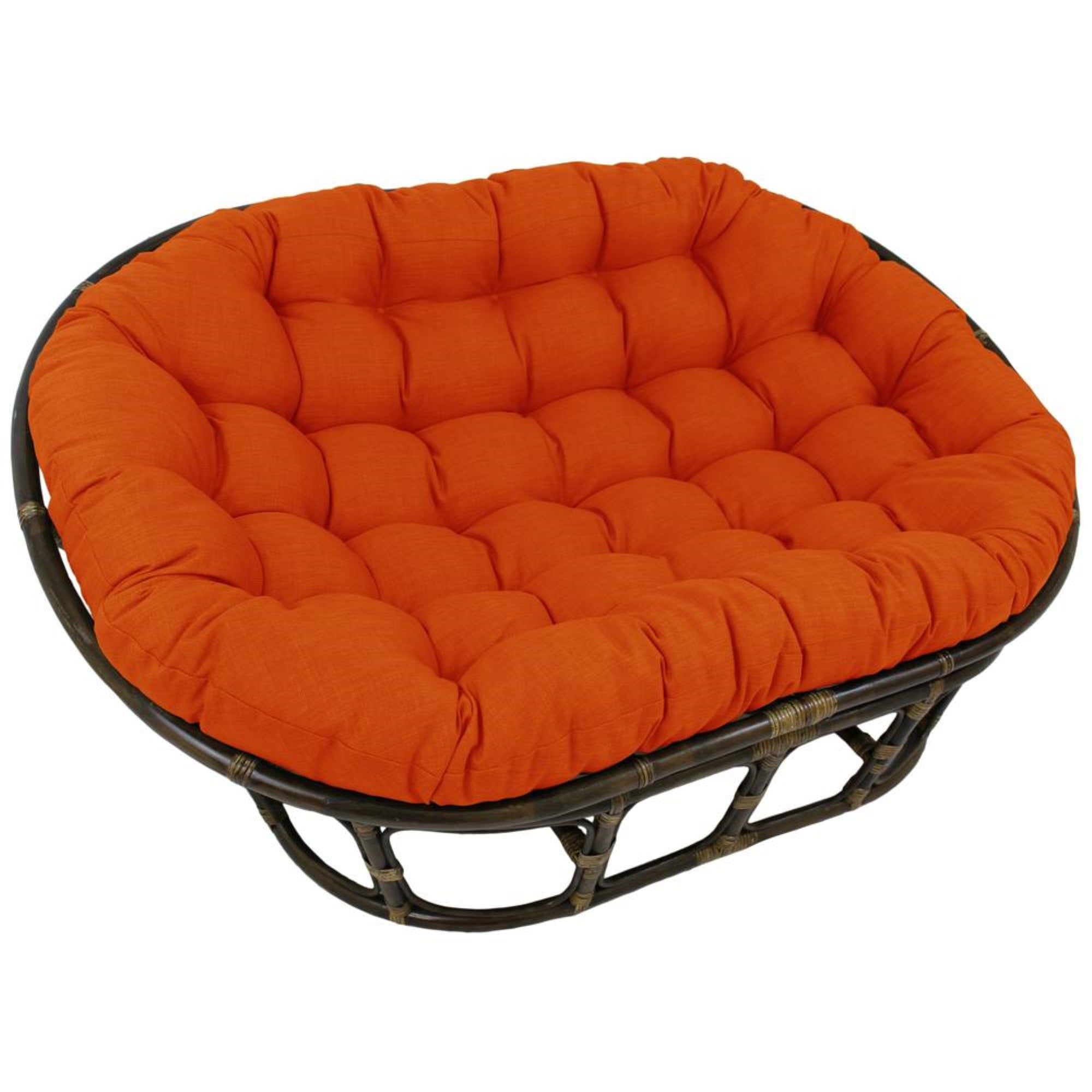 65-inch by 48-inch Solid Outdoor Spun Polyester Double Papasan Cushion  93304-REO-SOL-13