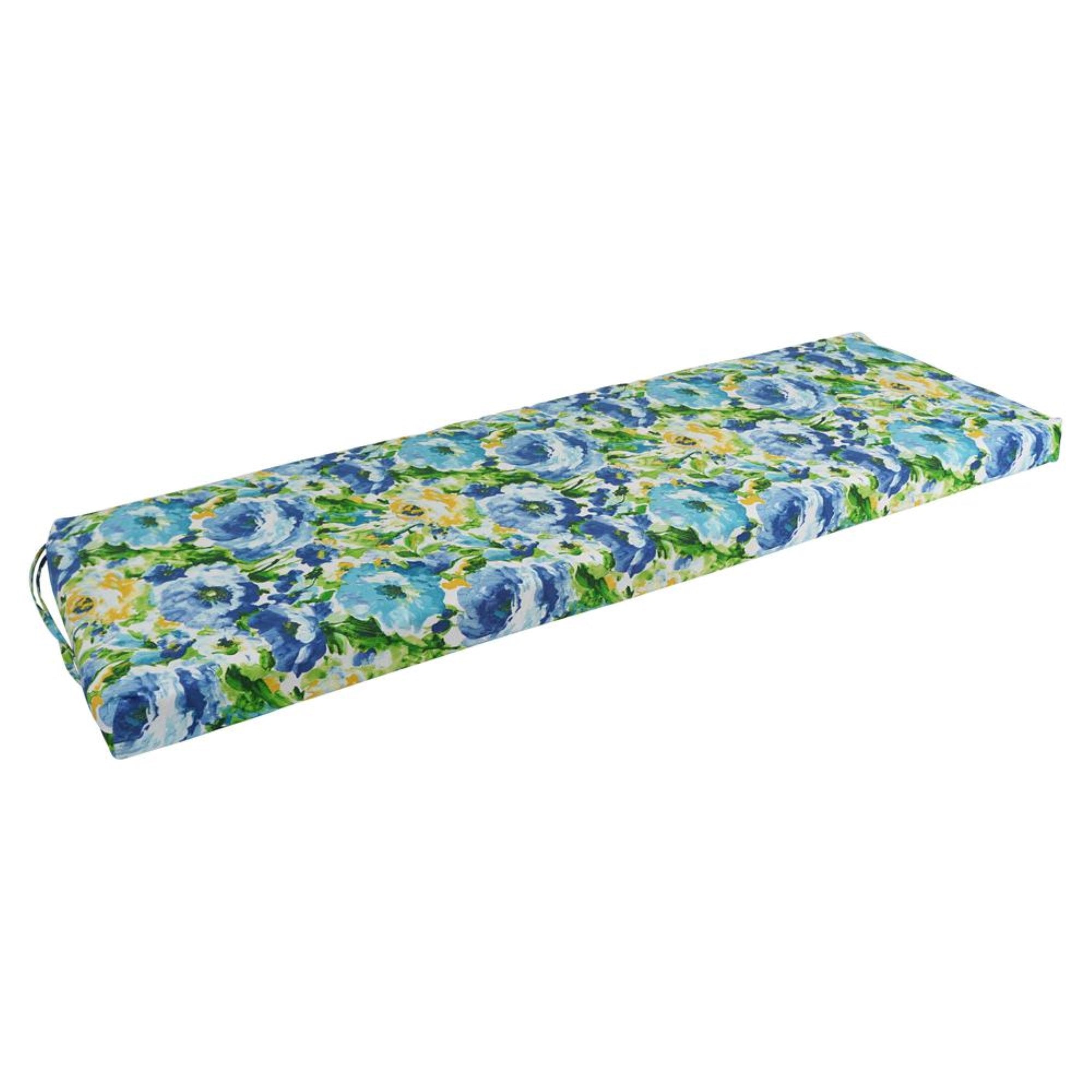63-inch by 19-inch Patterned Outdoor Spun Polyester Bench Cushion  963X19-REO-65