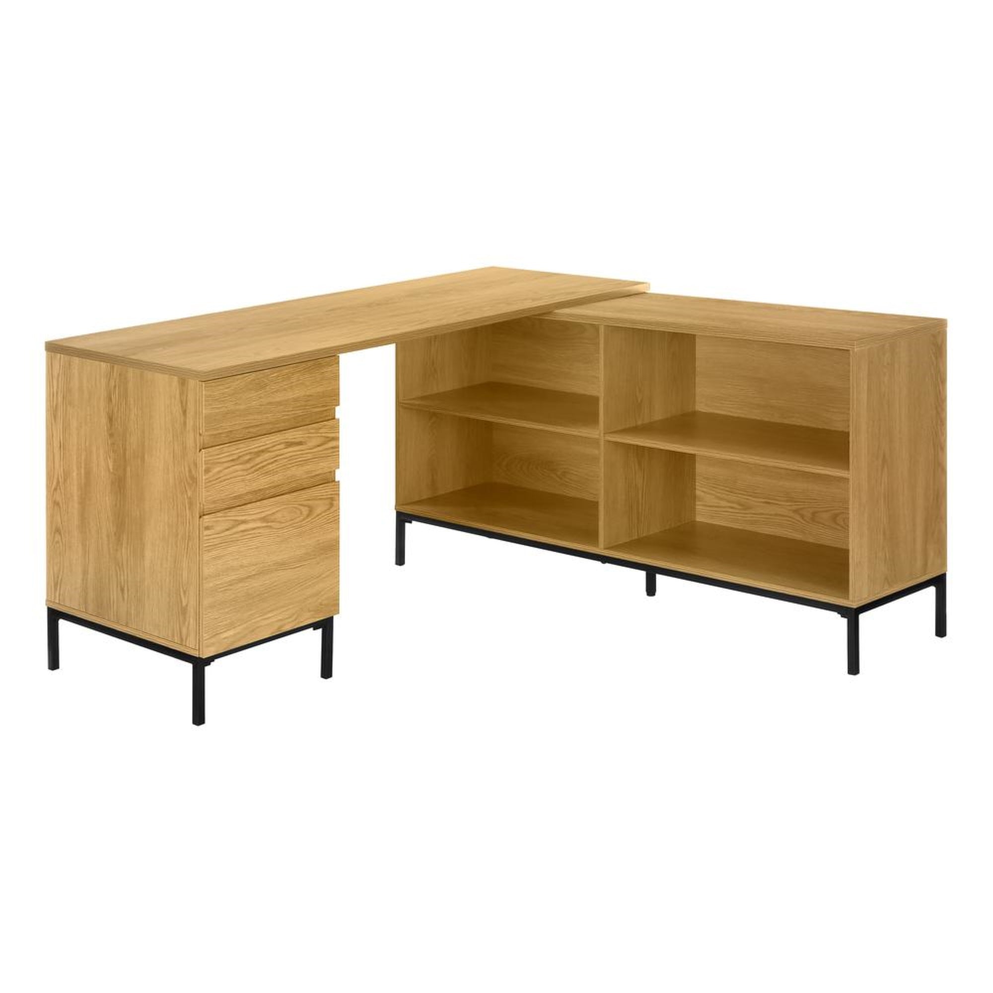 COMPUTER DESK - 60L / LIGHT OAK L-SHAPED CORNER