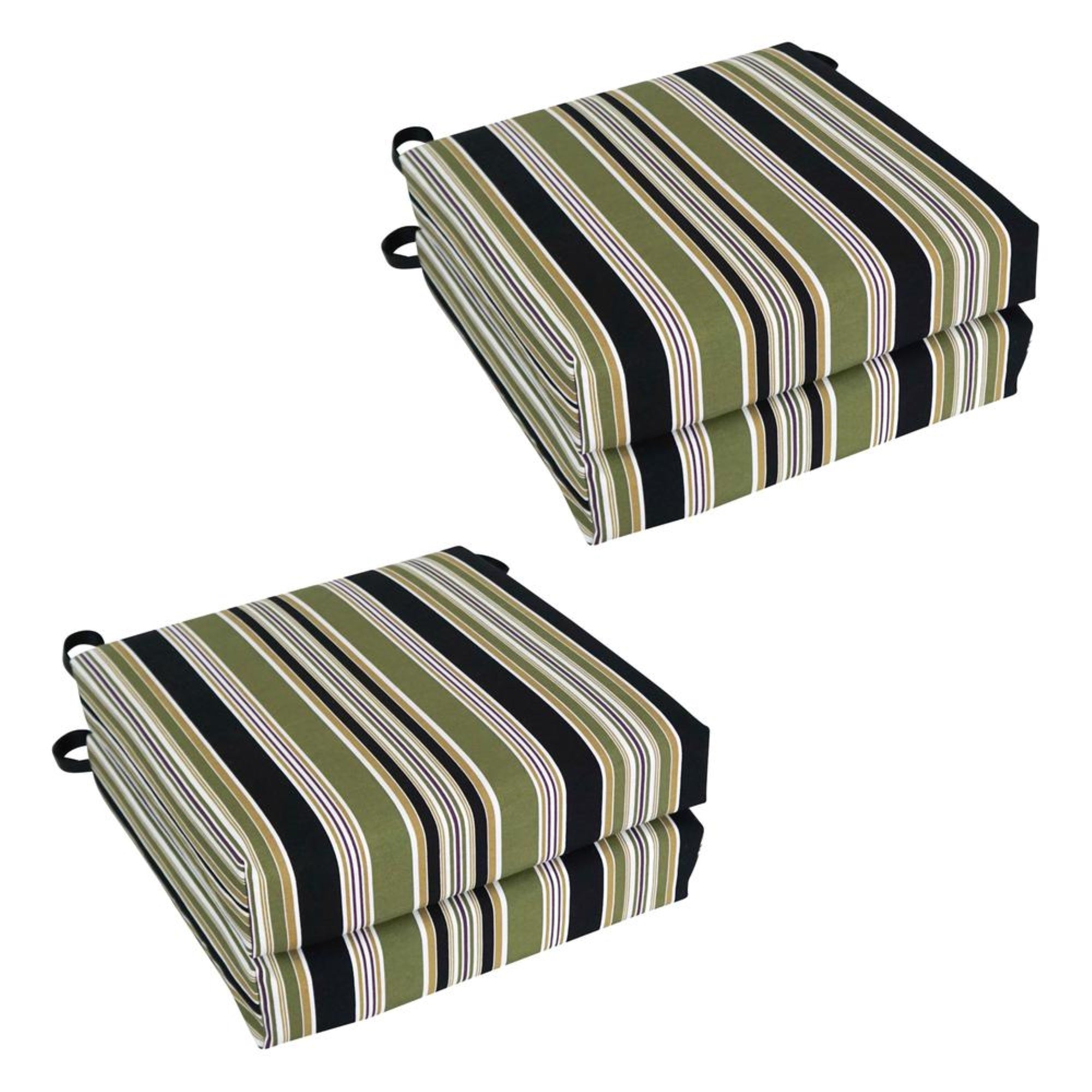 Blazing Needles Set of 4 Outdoor Chair Cushions, Eastbay Onyx
