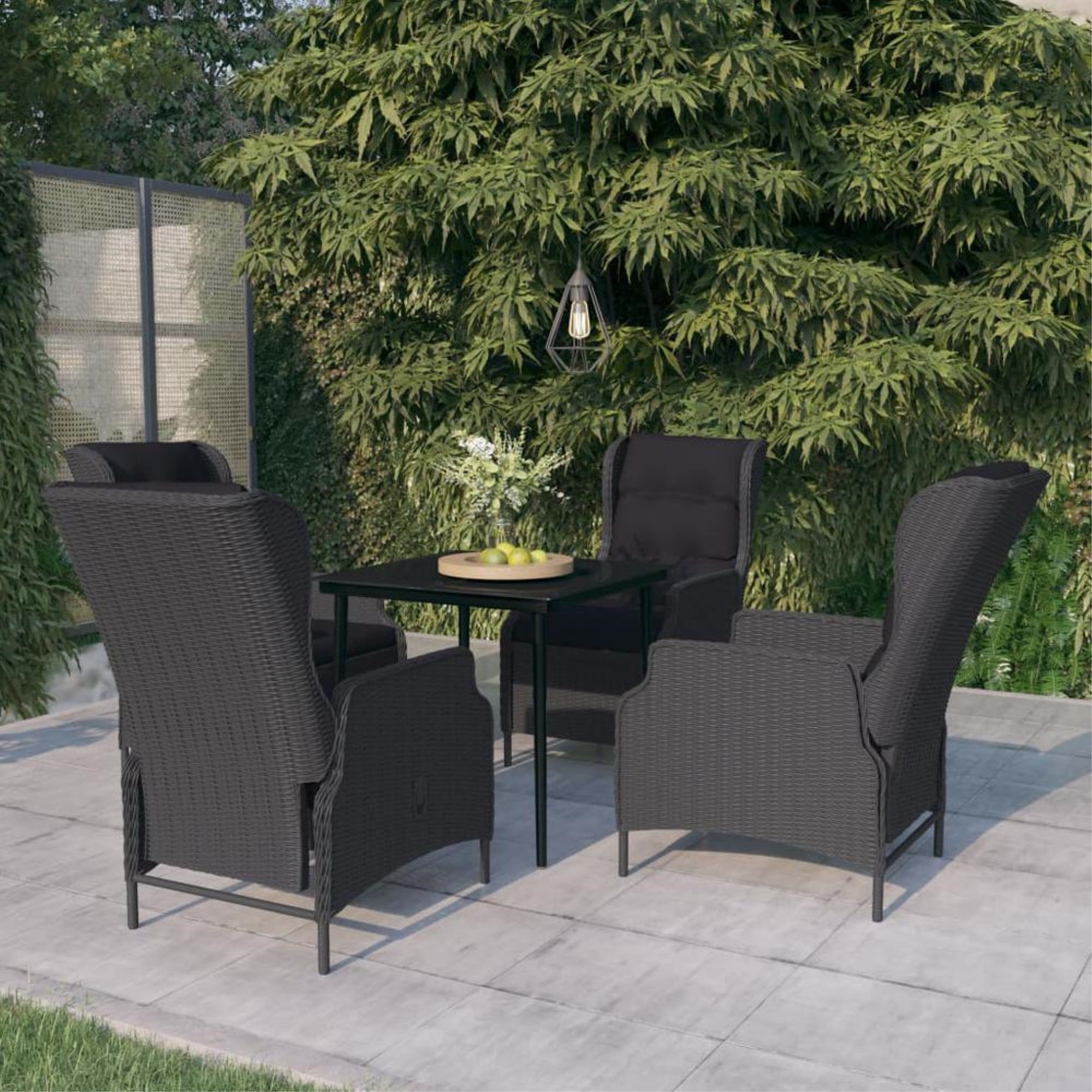 vidaXL 5 Piece Patio Dining Set Dark Gray, 3099656
