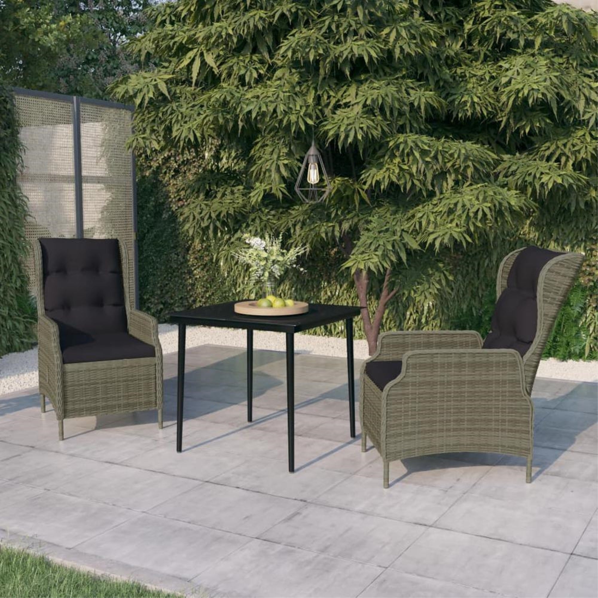 vidaXL 3 Piece Patio Dining Set Brown, 3099667