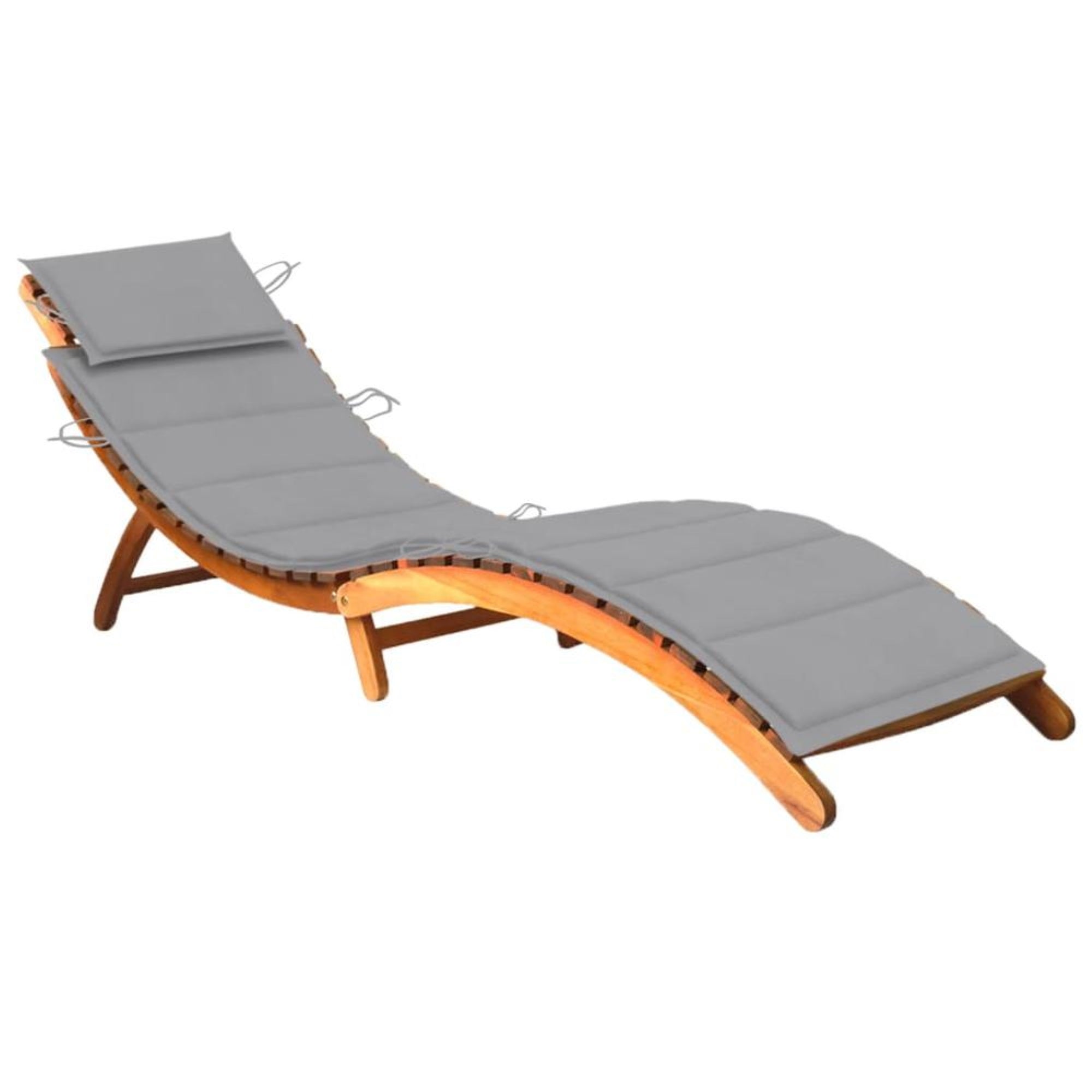 vidaXL Patio Sun Lounger with Cushion Solid Acacia Wood, 3061573