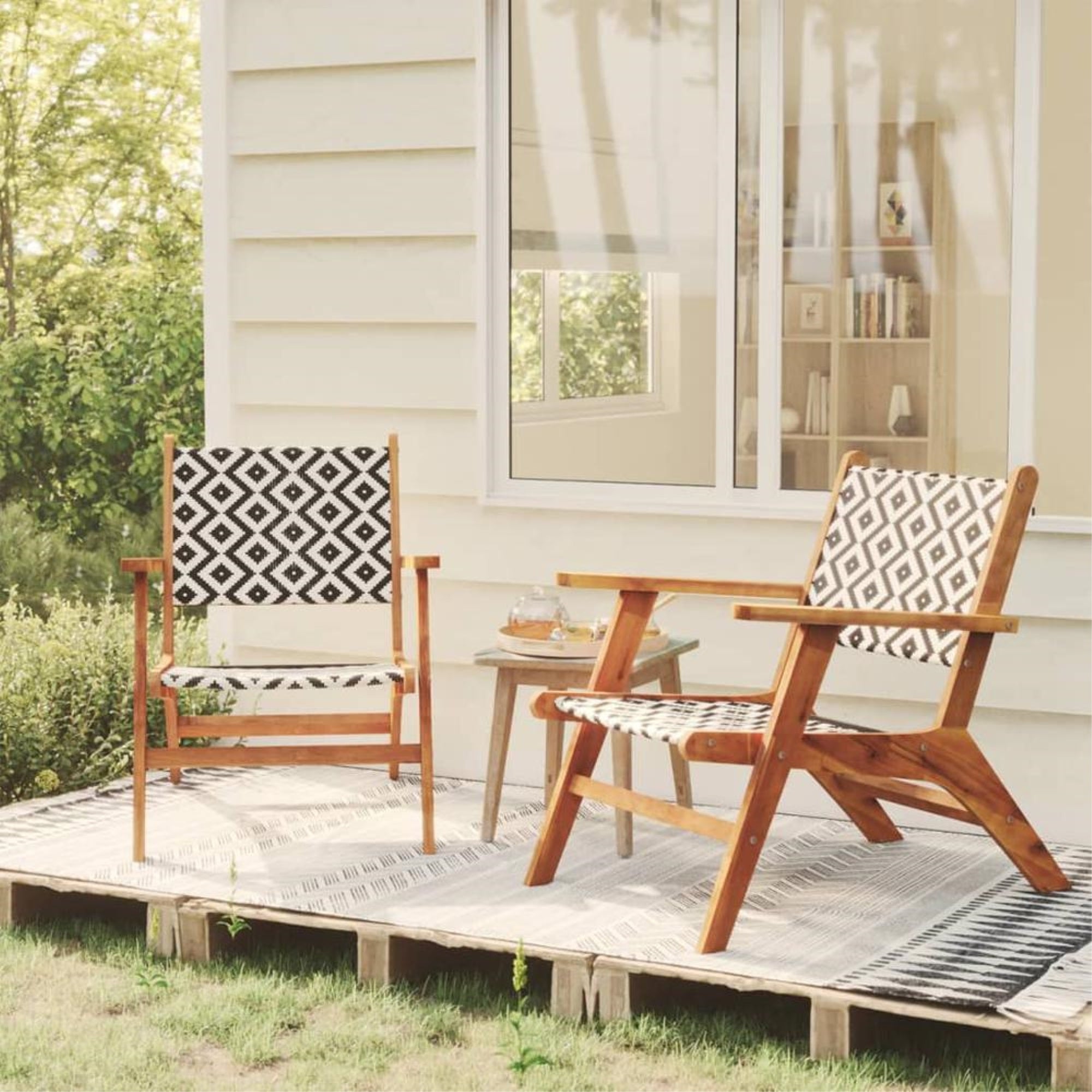 vidaXL Patio Chairs 2 pcs Solid Acacia Wood, 316250