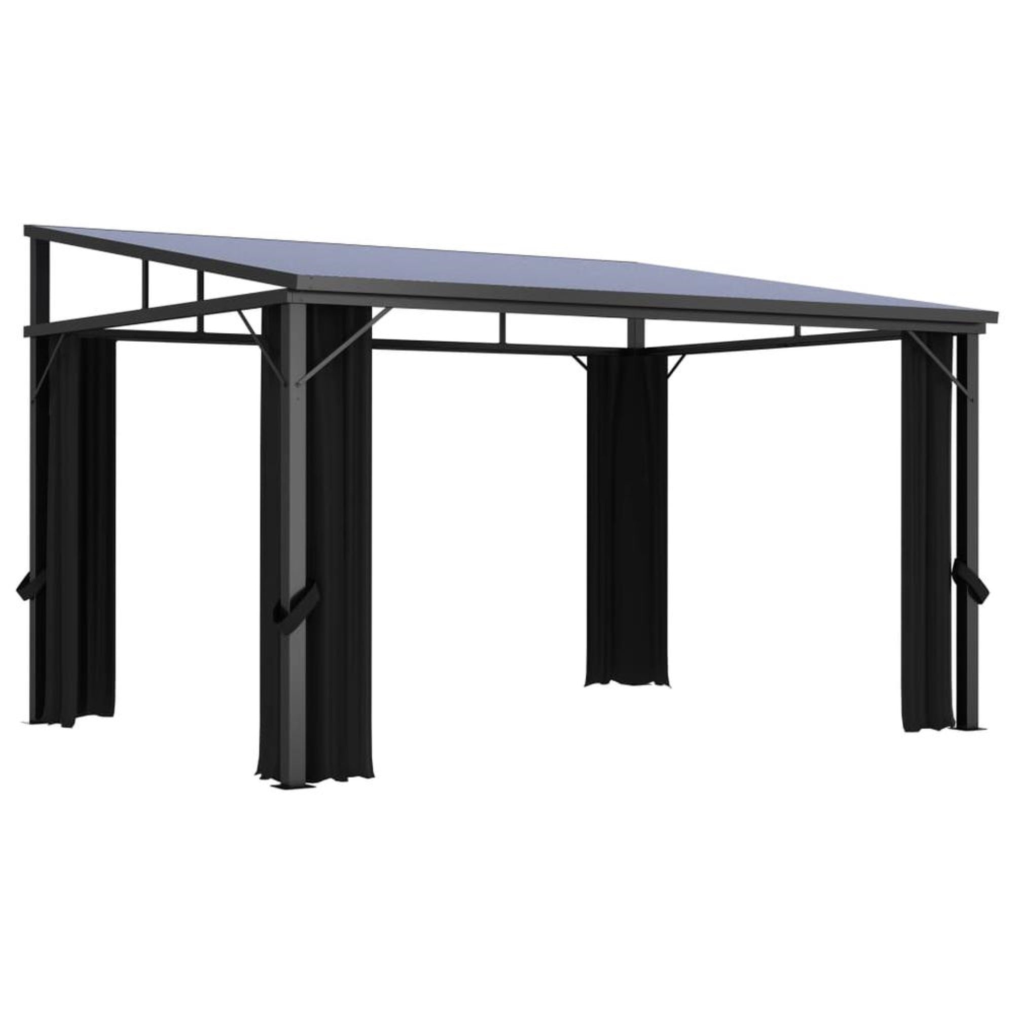 vidaXL Gazebo with Curtain 13.3x9.6x8 Anthracite
