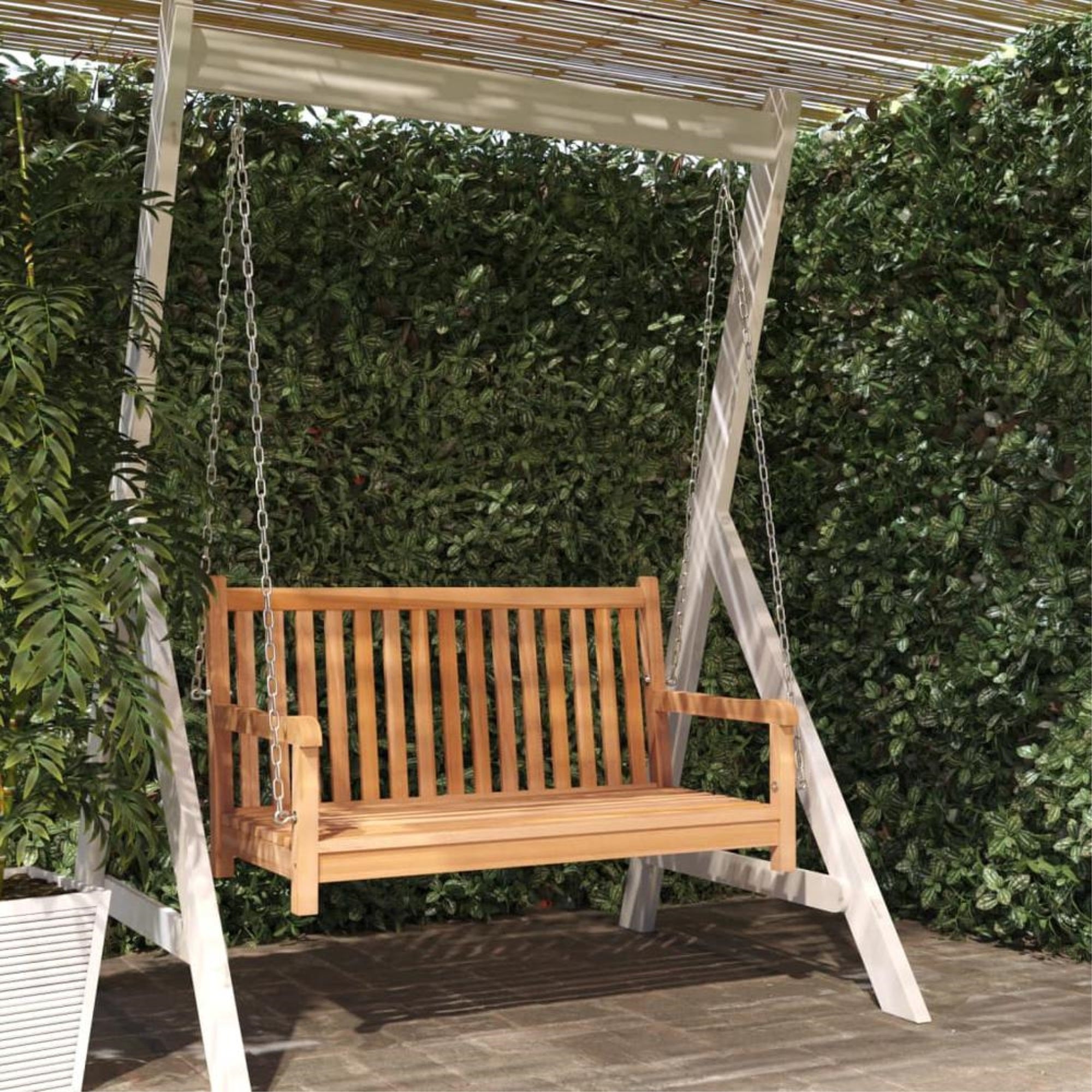 vidaXL Swing Bench Solid Teak Wood 44.9x23.6"x25.2"