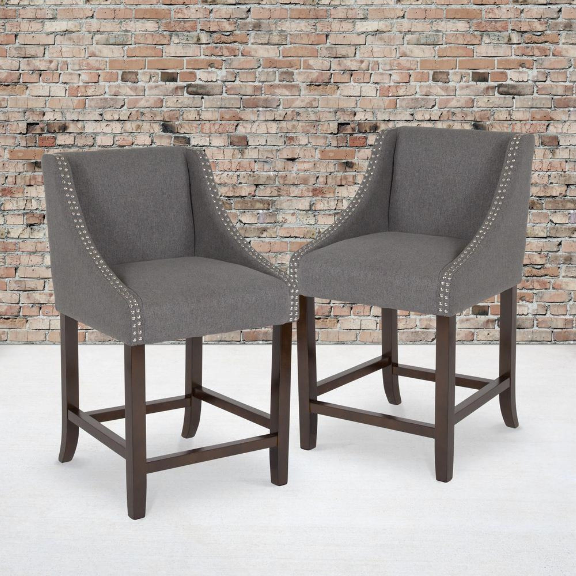 East West Furniture 6-Pc Kitchen Table Set Contains a Wood Table and a Dining Bench with 4 Light beige Linen Fabric Parson Chairs with Stylish Back - Distressed Jacobean Finish