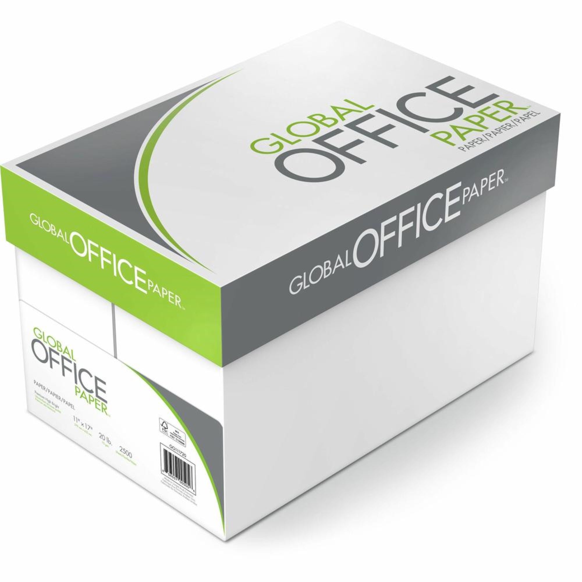 Global Office Premium Multipurpose Paper - 96 Brightness - 11″ x 17″ - 5 / Carton - 500 Sheets per Ream - White