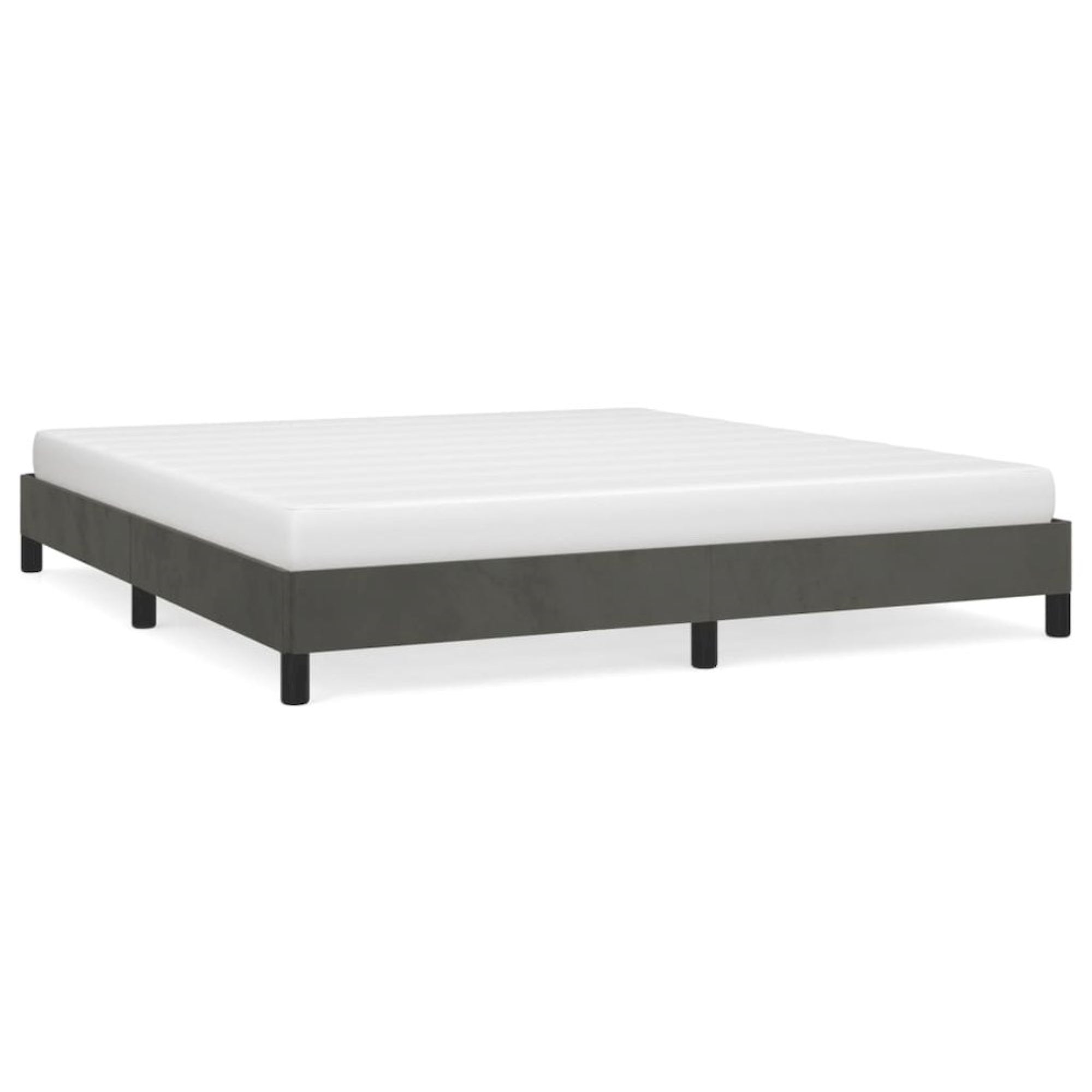 Bed Frame Dark Gray 76x79.9??King Velvet