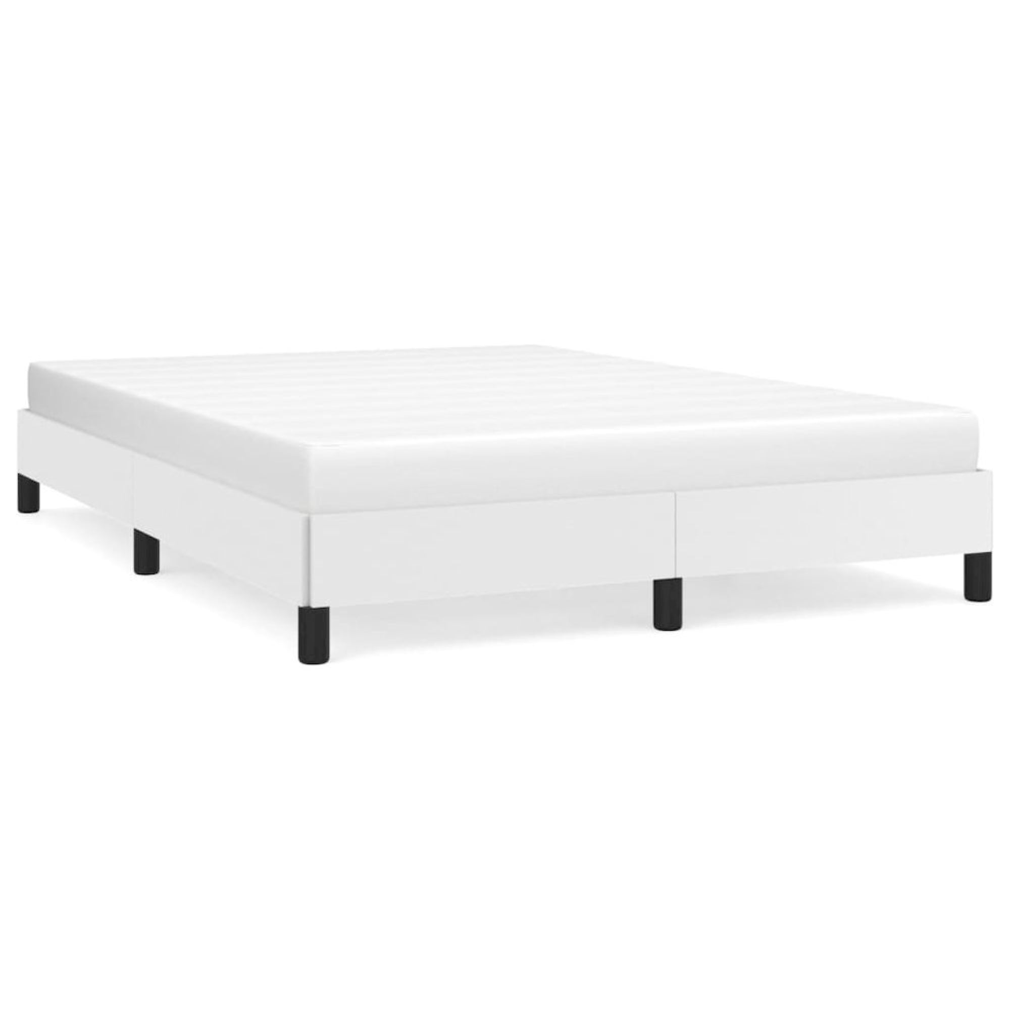 Bed Frame White 53.9x74.8??Full Faux Leather