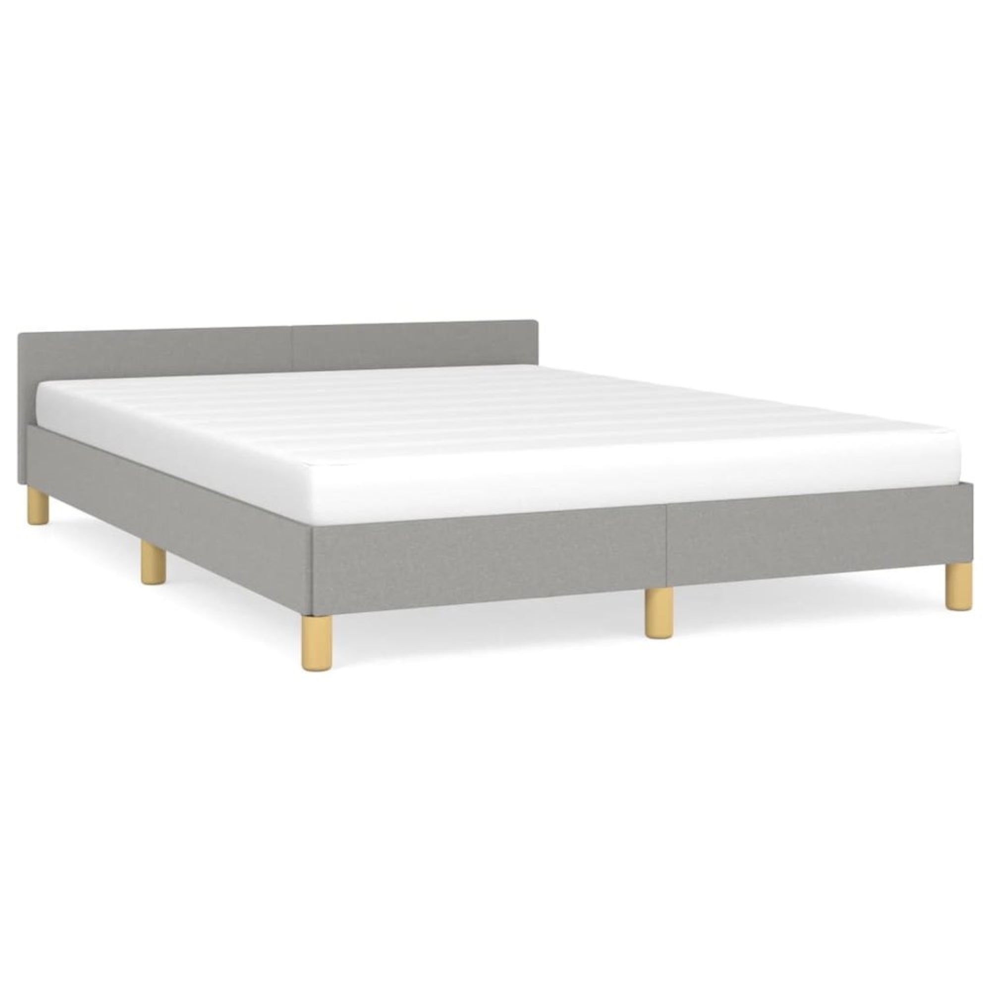 Bed Frame with Headboard Light Gray 53.9x74.8??Full Fabric