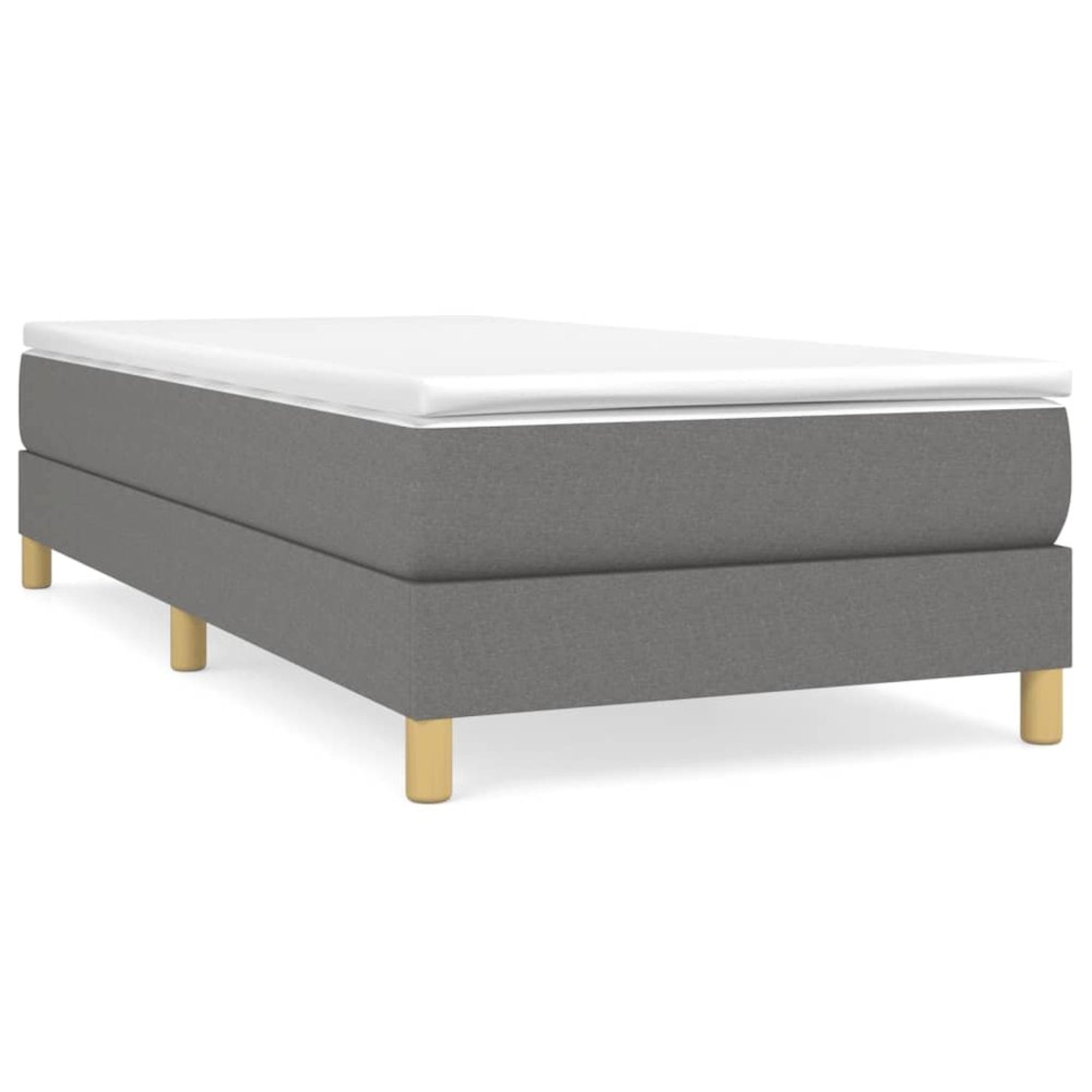 Box Spring Bed Frame Dark Gray 39.4x79.9??Twin XL Fabric