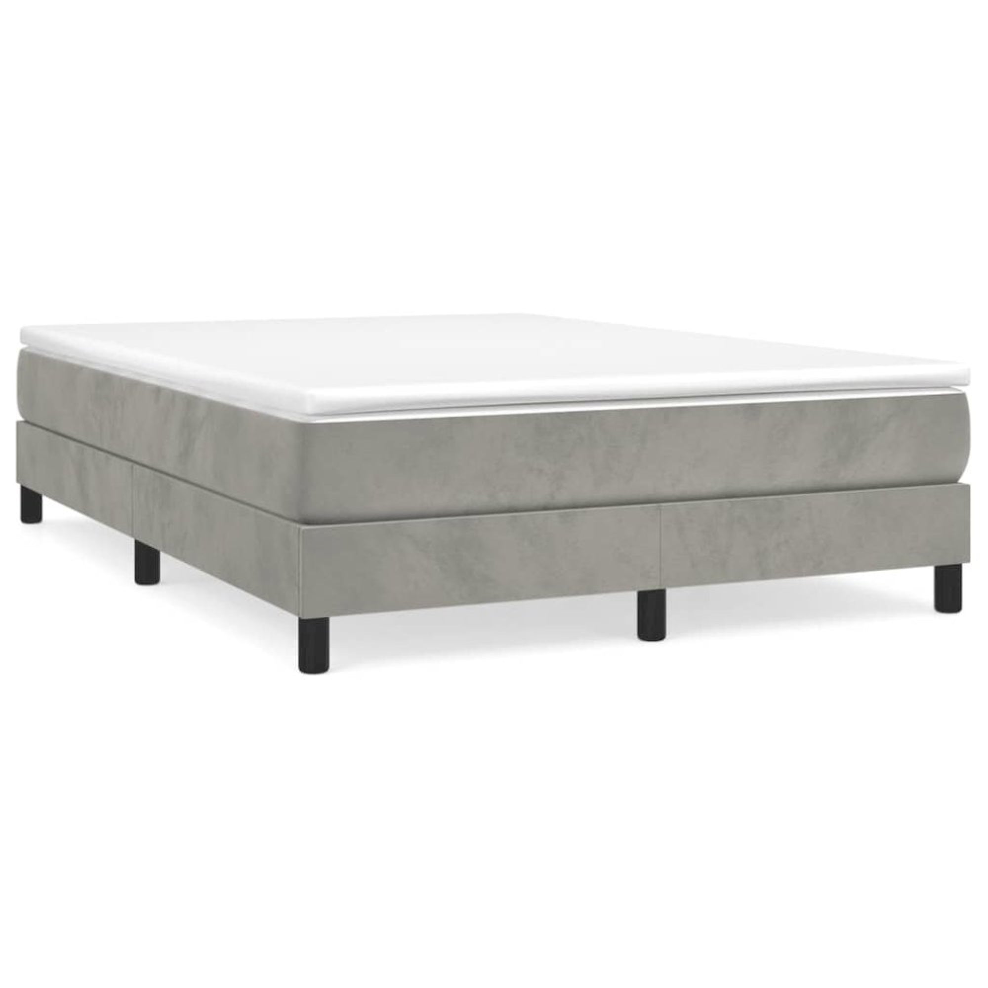 Box Spring Bed Frame Light Gray 59.8x79.9??Queen Velvet