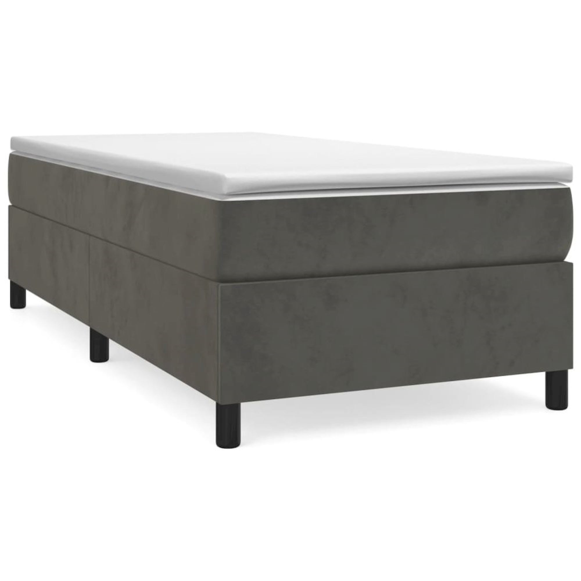 Box Spring Bed Frame Dark Gray 39.4x79.9??Twin XL Velvet