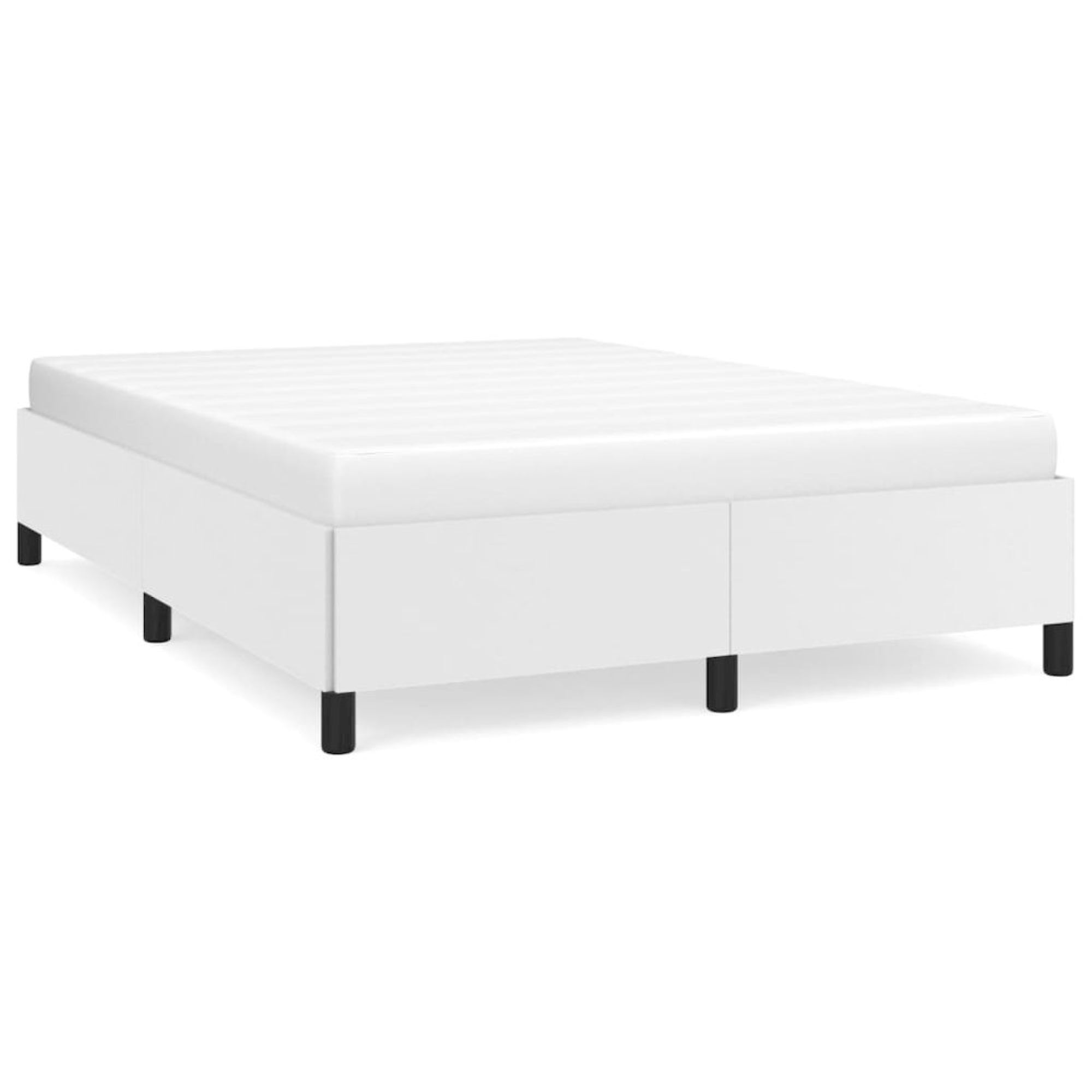 Bed Frame White 59.8x79.9??Queen Faux Leather