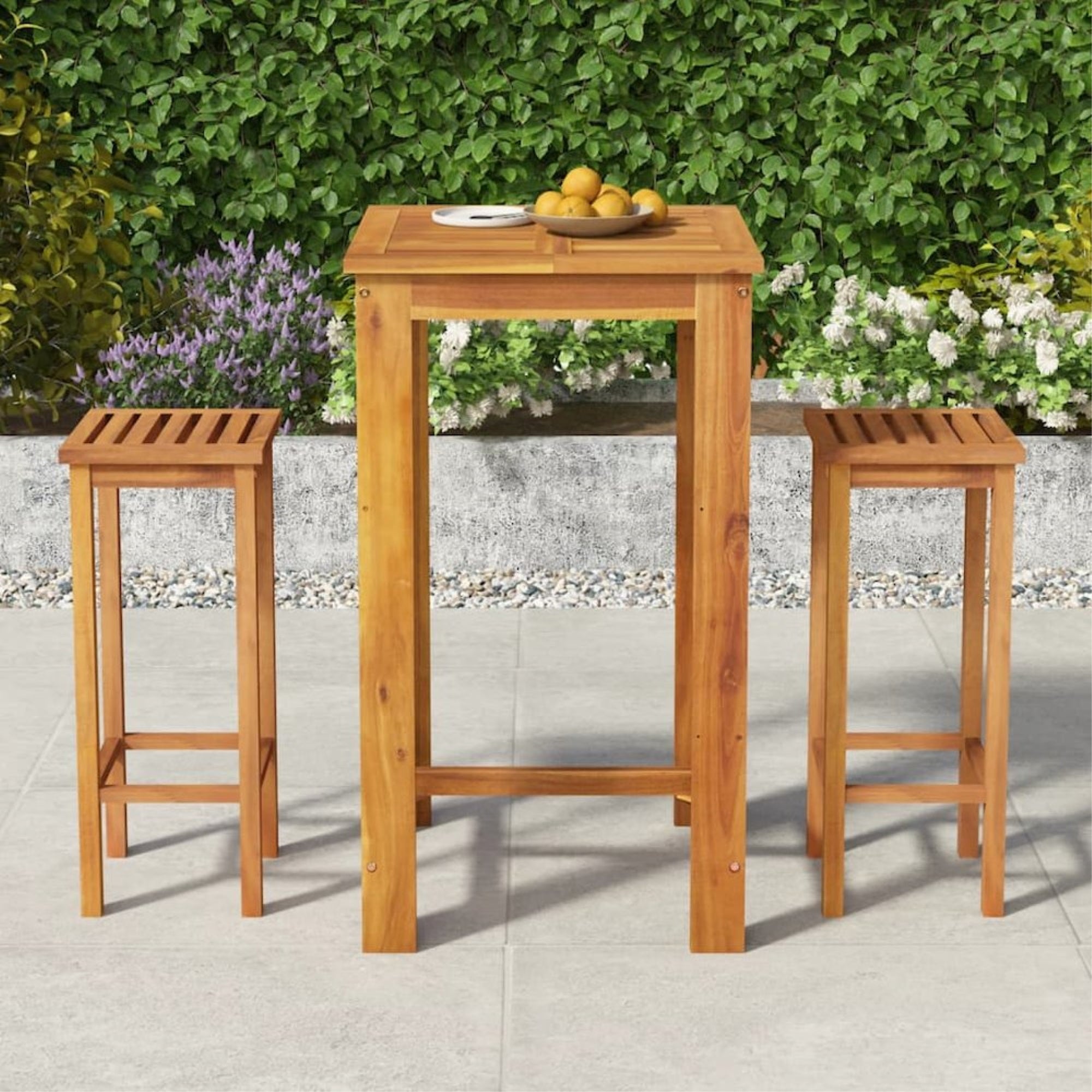 Garden Bar Set Natural Acacia Wood Solid Acacia Wood Medium