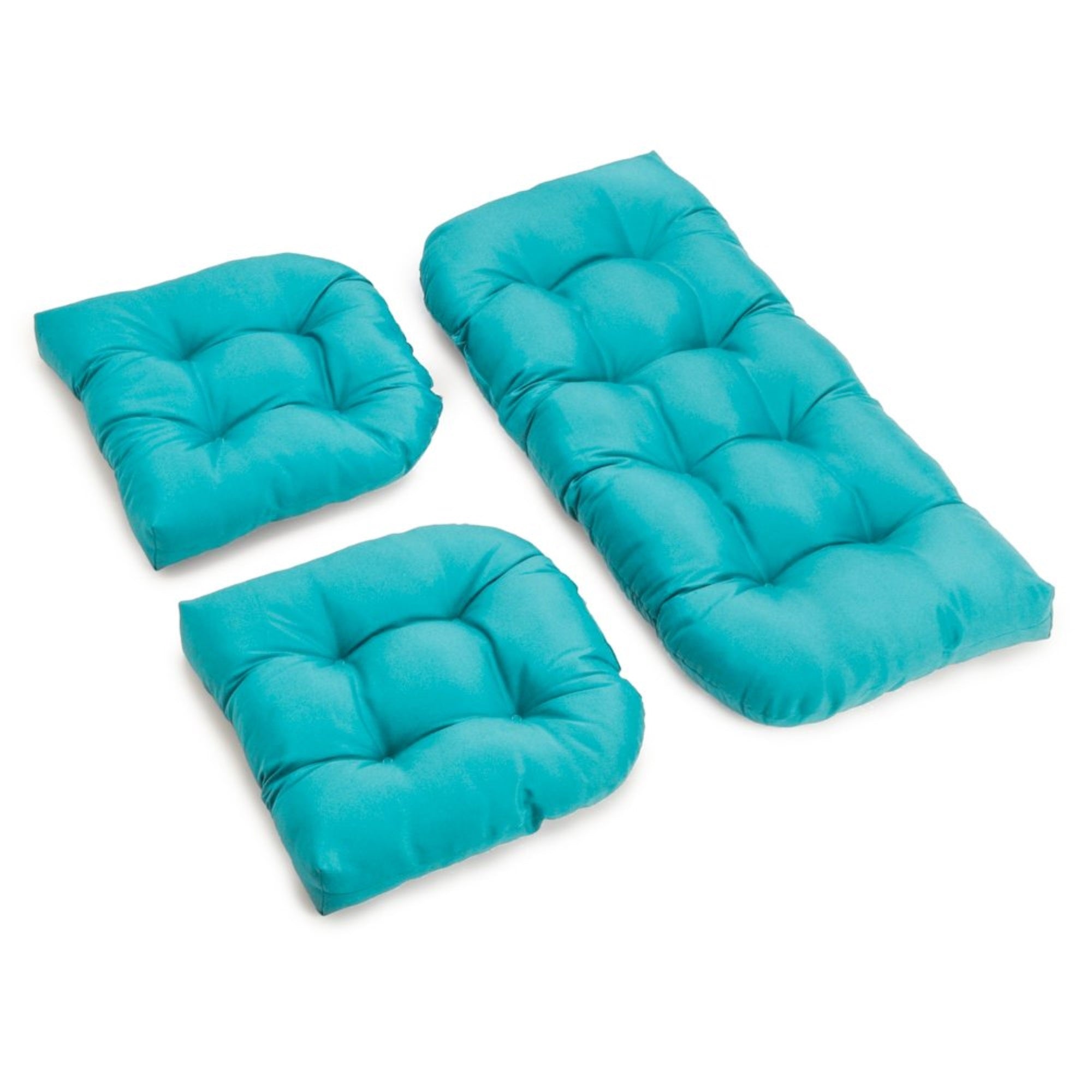 U-Shaped Twill Tufted Settee Cushion Set (Set of 3)