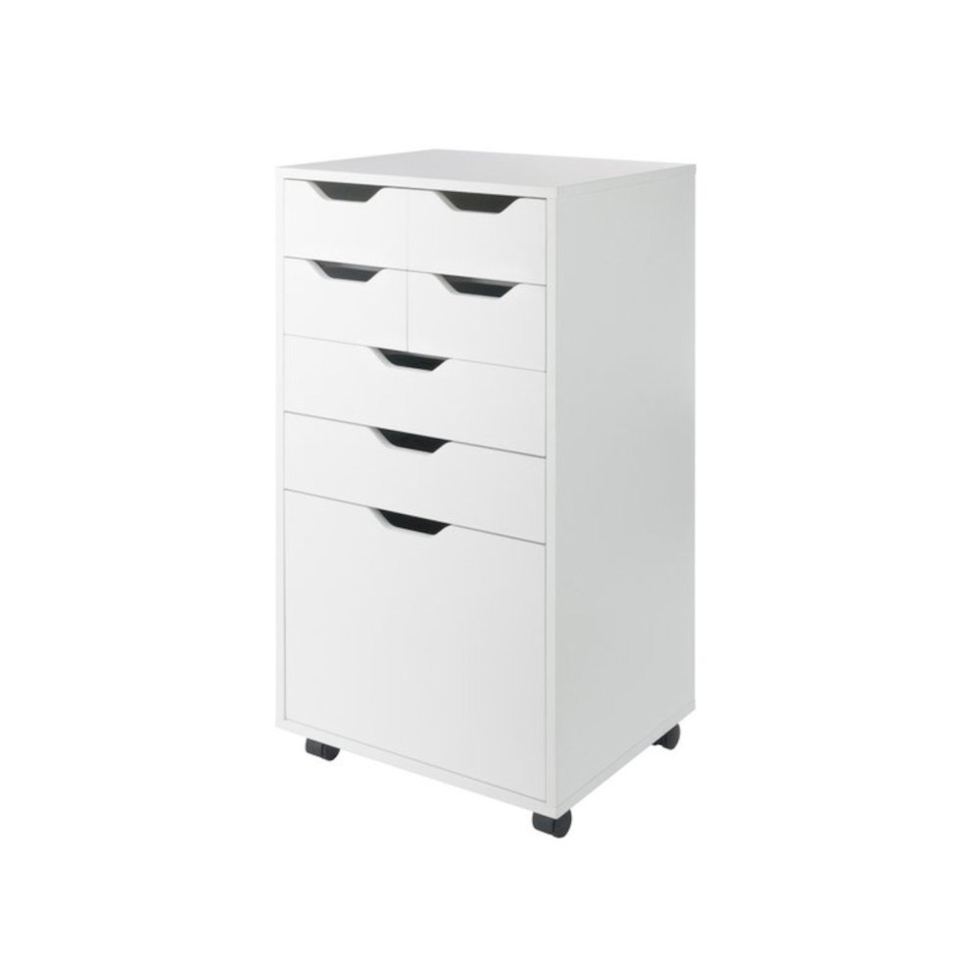 Halifax Bins & Drawers Multi-Storage Tall Mobile Cabinet, White