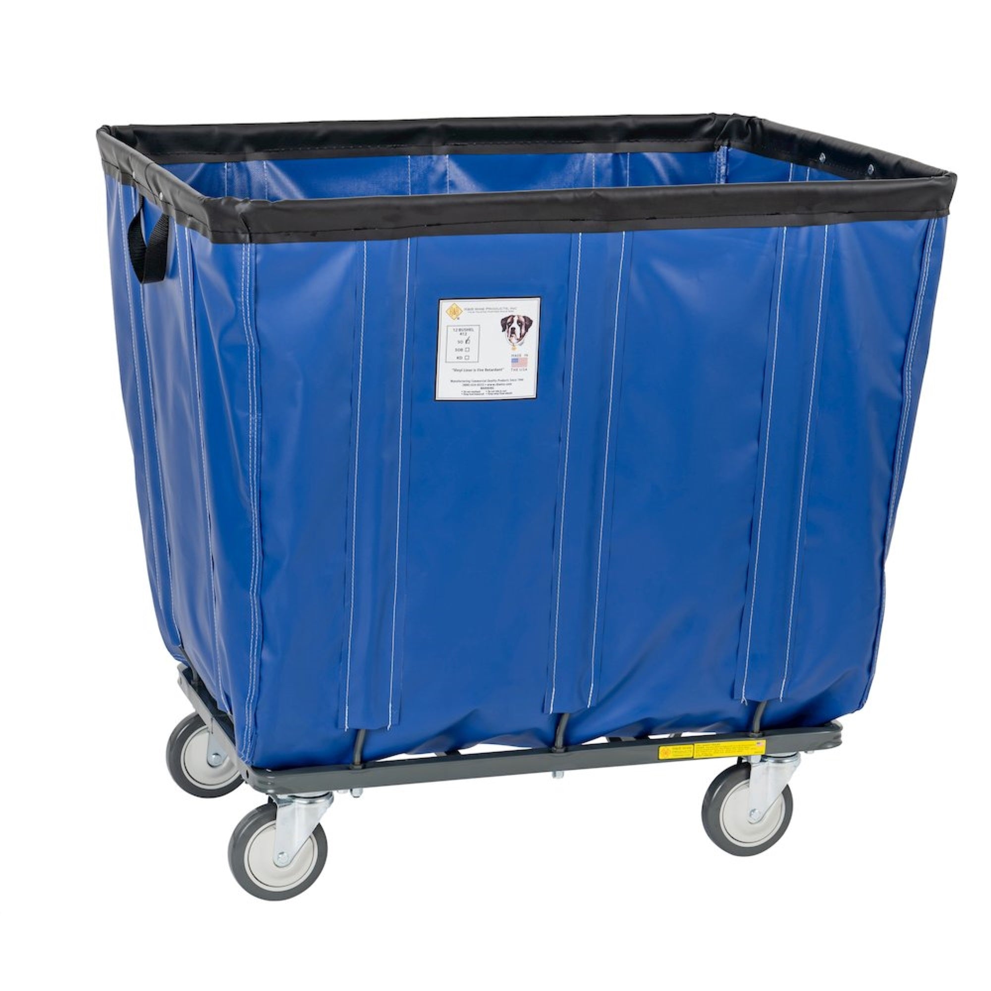 8 Bushel Vinyl Basket Truck with Steel Base, Blue