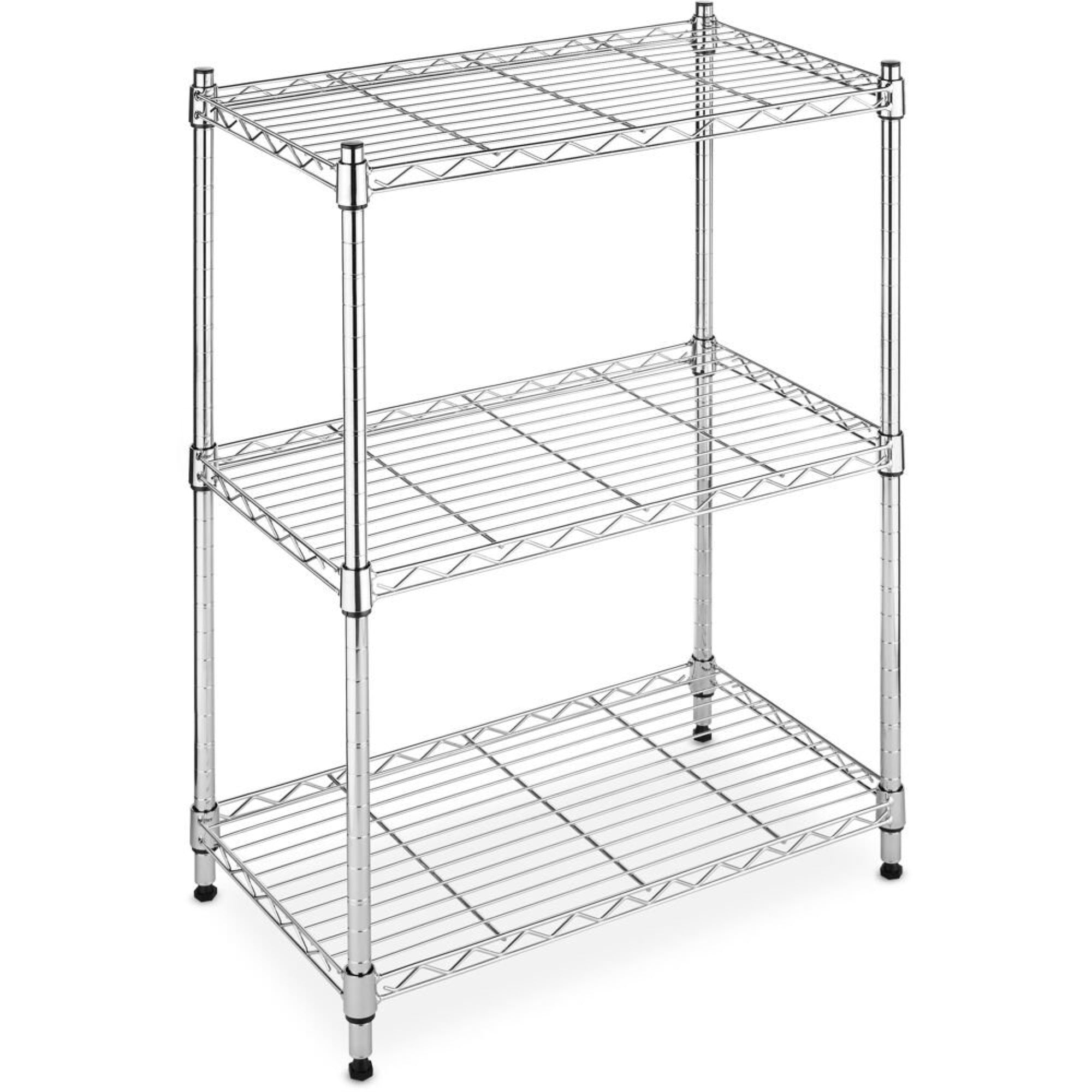 Supreme Small 3-Tier Shelving Chrome, 200 lbs Weight Capacity/Shelf