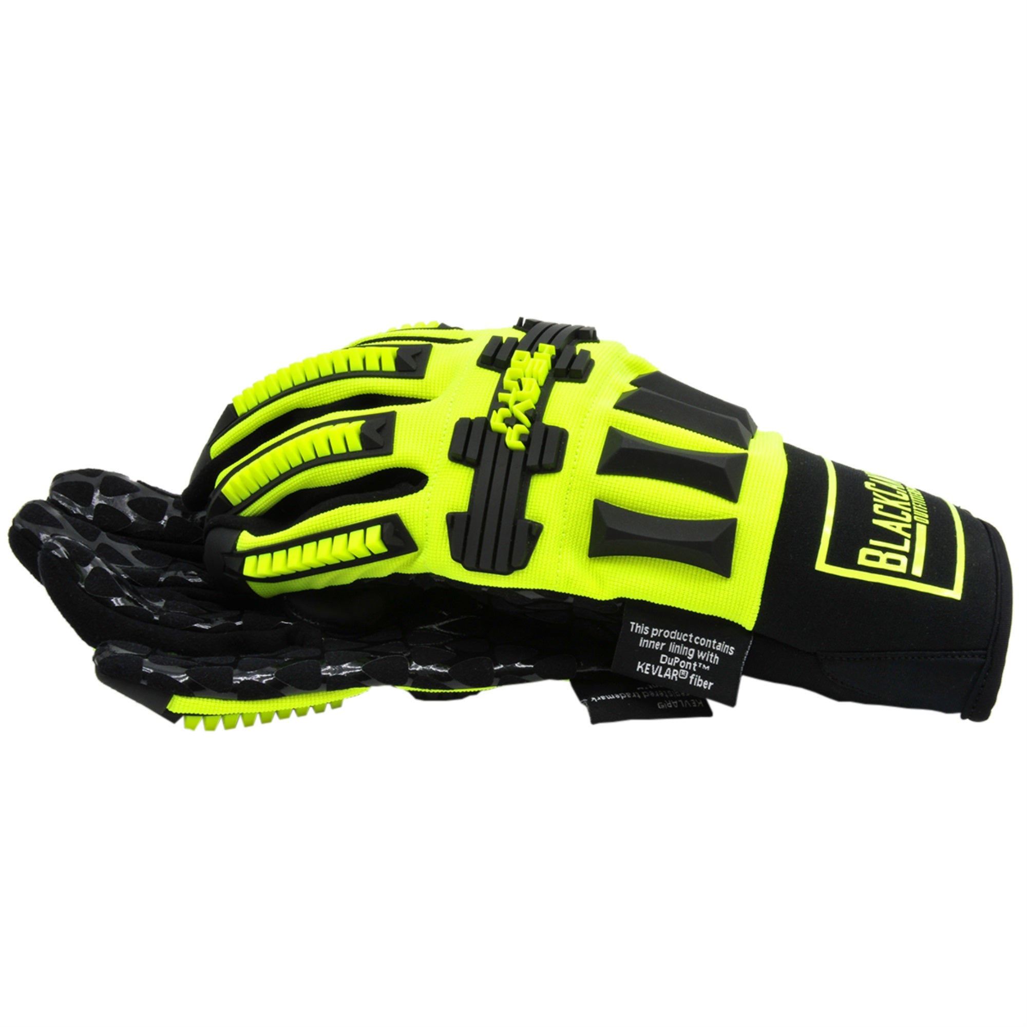 Black Canyon Outfitters Rugged Gloves Non-Dehp Hi-Vis Trucker Gloves W Impact Hand Protection Large Bhg601R