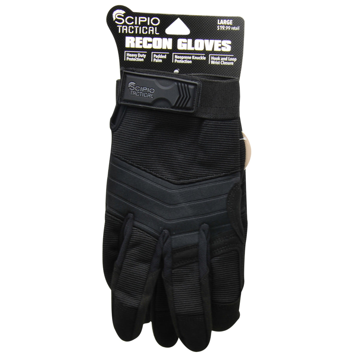 Scipio Tactical Recon Gloves Bhg632L Glove Protection Impact-Resistant Tactical Work Gloves W Padded Palms Touchscreen Compatible - Black