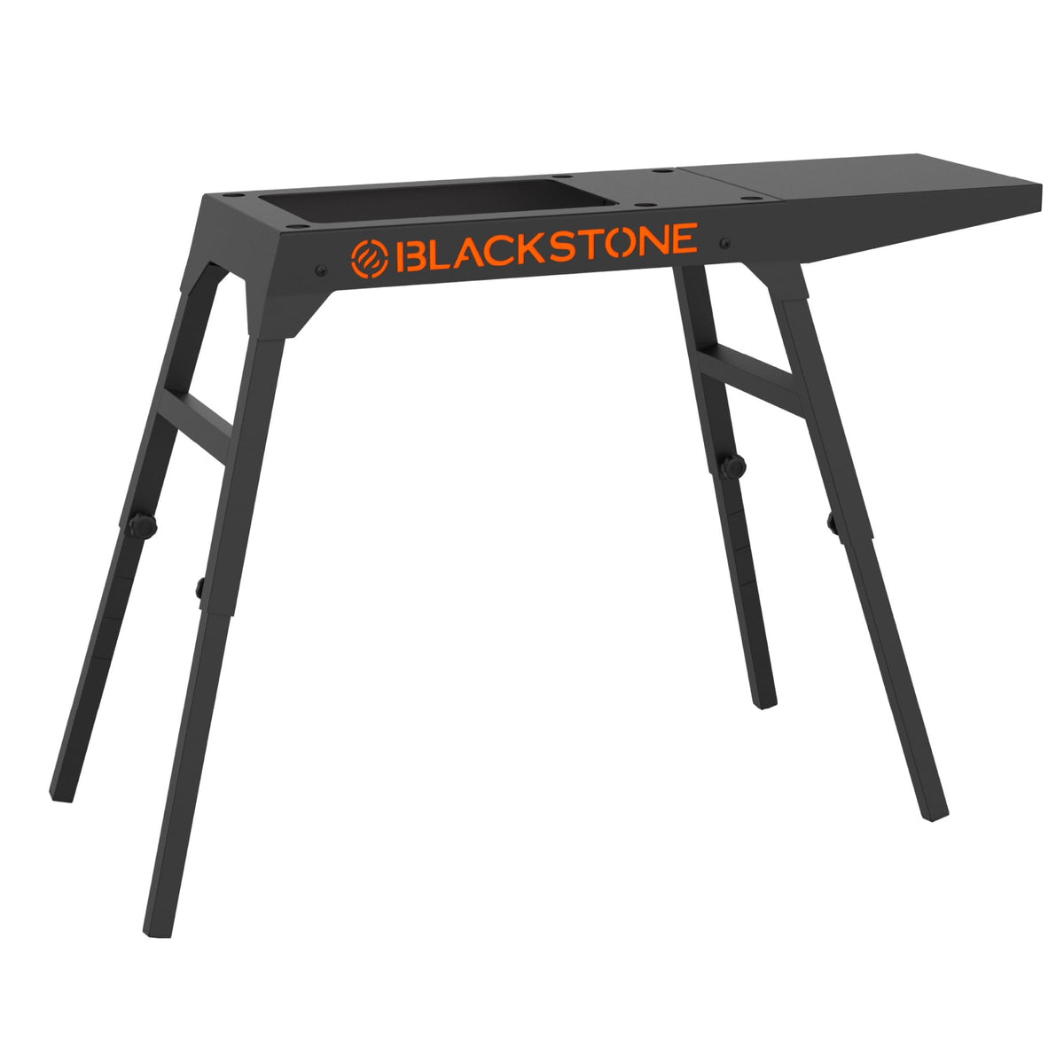 Blackstone 5013 Collapsible 17 And 22 Tabletop Griddle Stand With Adjustable Legs And A Removable Side Shelf, Powder Coated Steel, Black