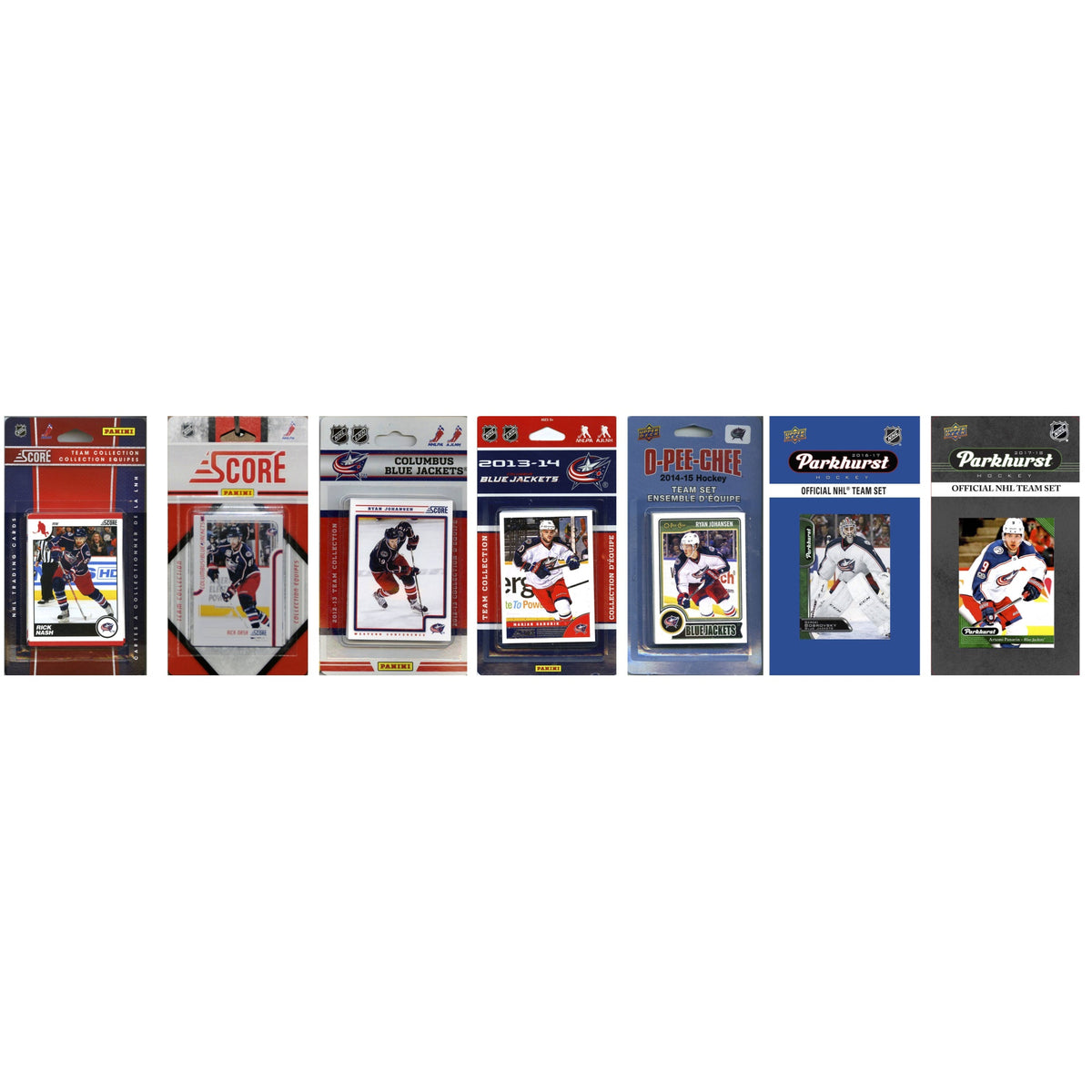 Nhl Columbus Blue Jackets 7 Different Licensed Trading Card Team Sets