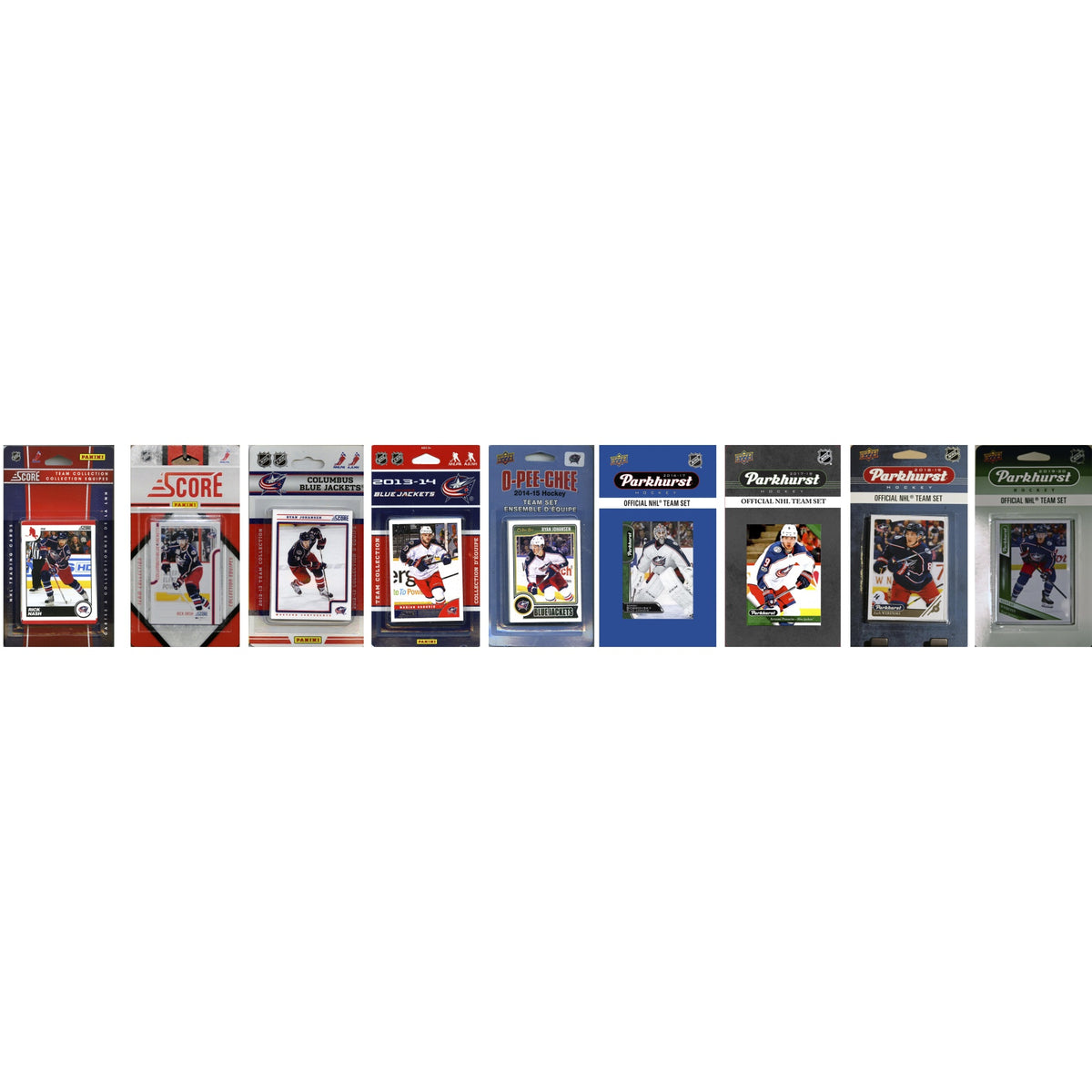 Nhl Columbus Blue Jackets 9 Different Licensed Trading Card Team Sets