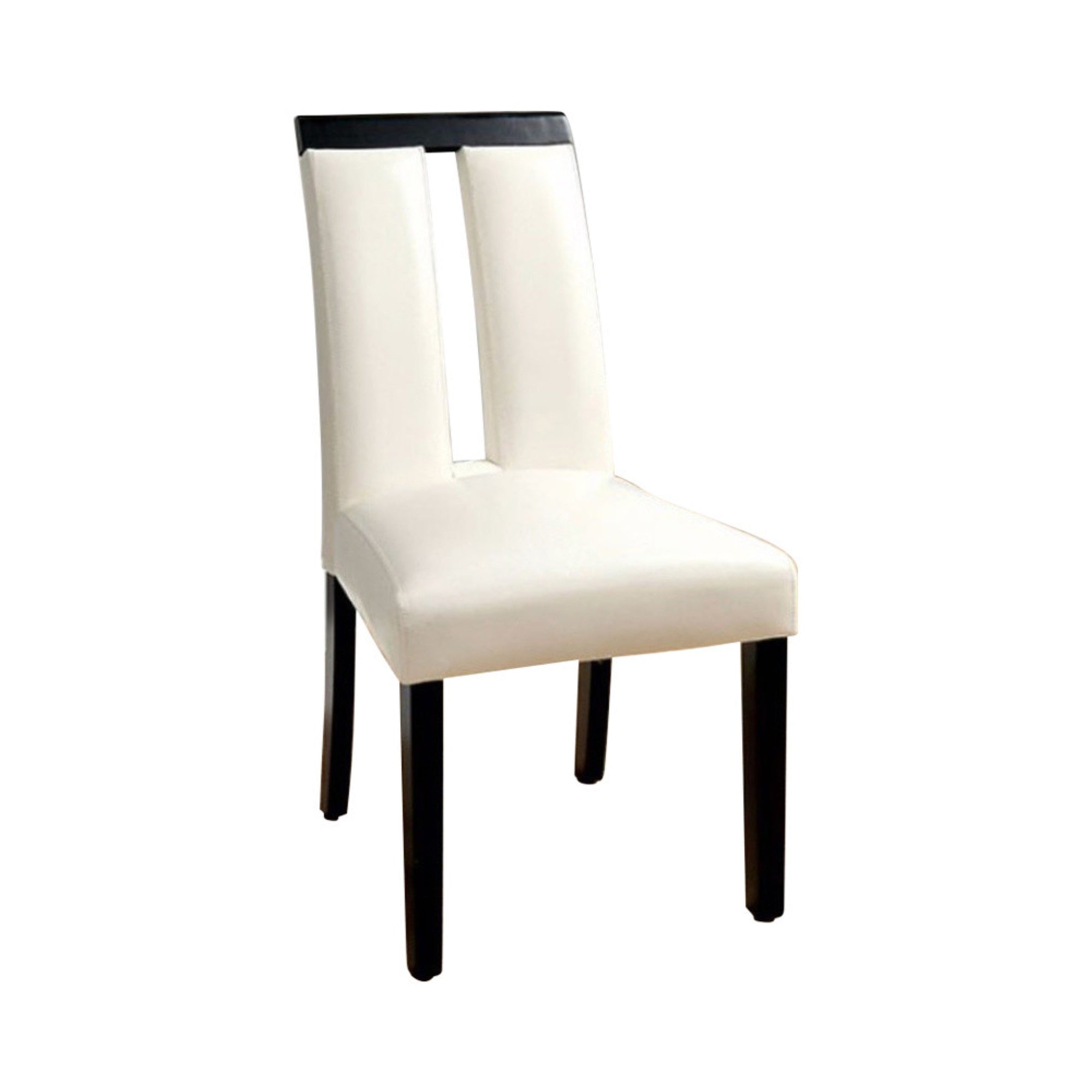 Luminar Contemporary Side Chair Withwhite Cal. Foam, Black Finish, Set Of 2