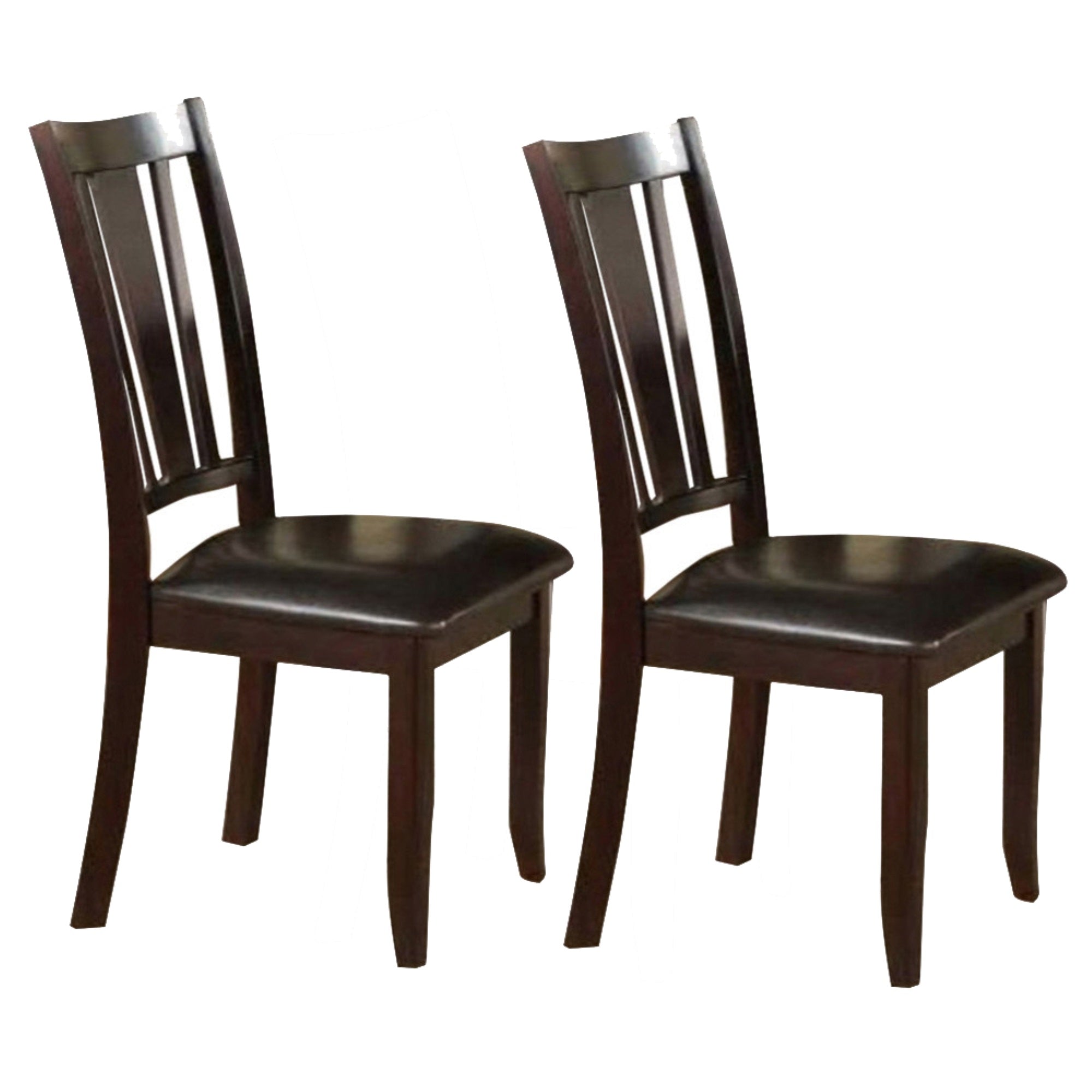 Contemporary Rubber Wood Dining Chair With Upholstered Seat, Set Of 2,Brown