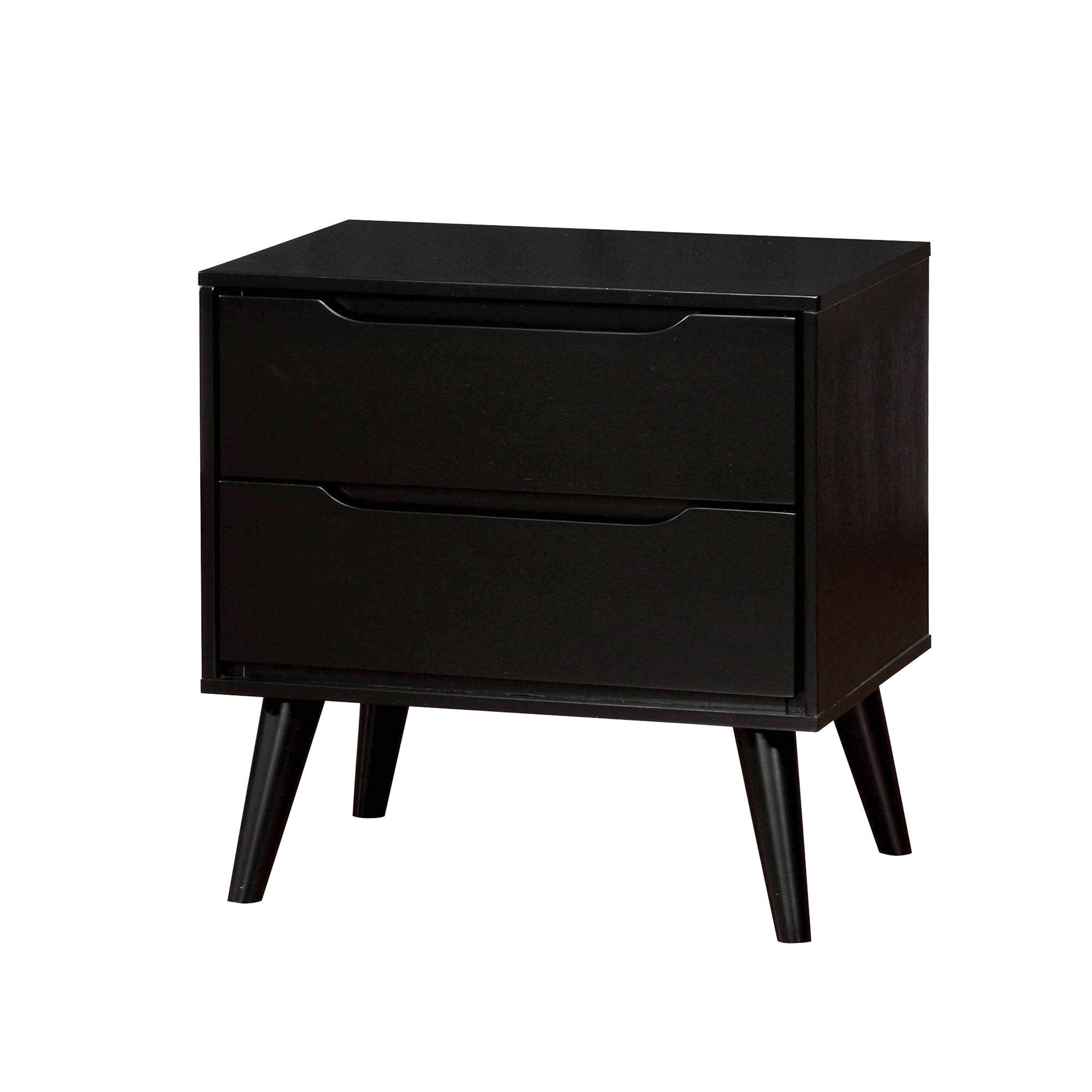 Lennart Mid Century Modern Nightstand, Black