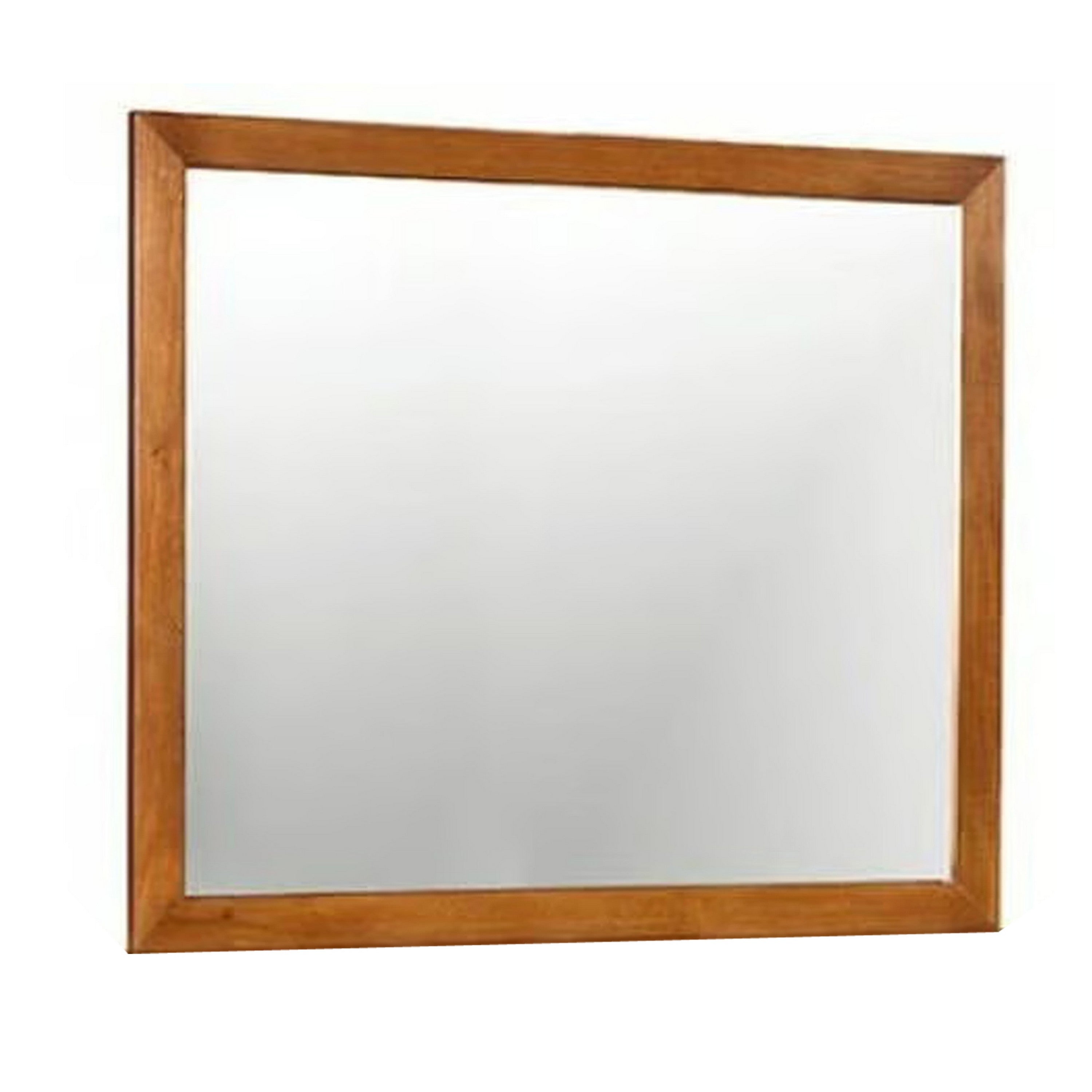 Lennart Mid Cent Modern Mirror, Oak Finish