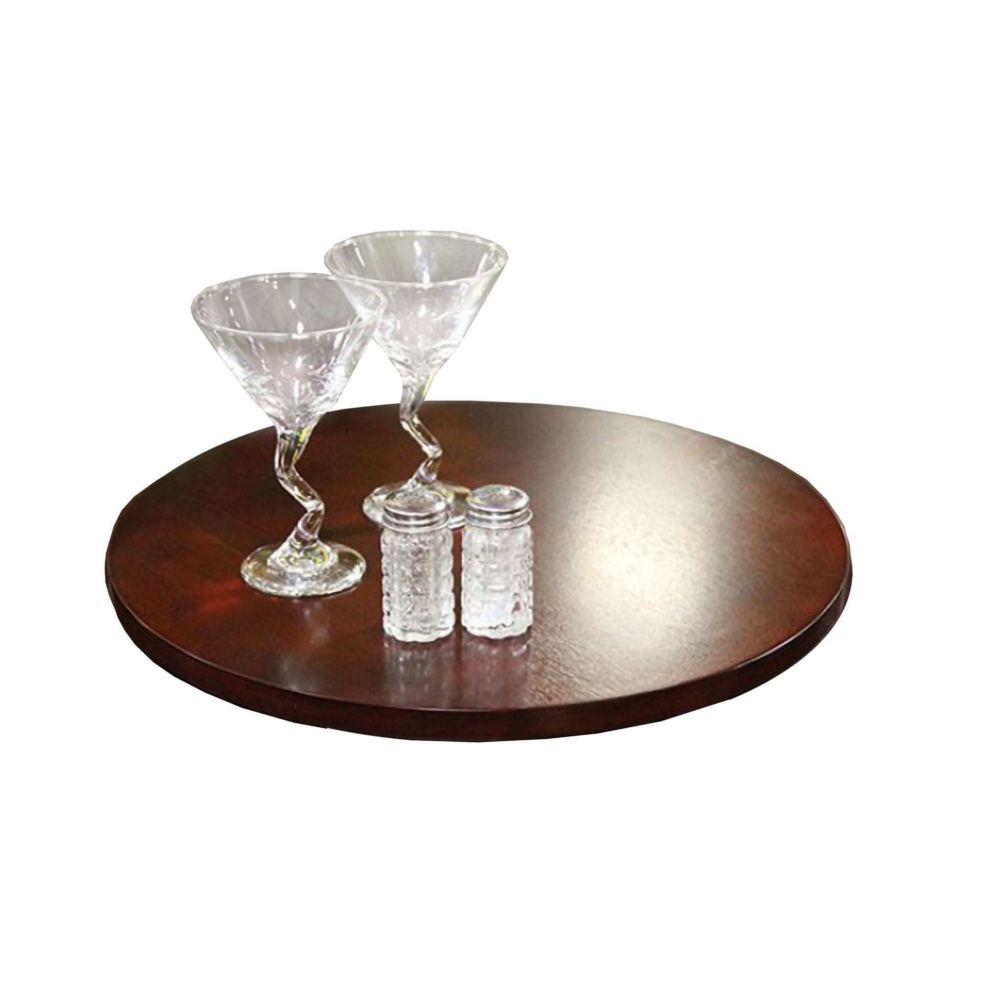 18 Inch Wood Top Lazy Susan, Espresso Brown