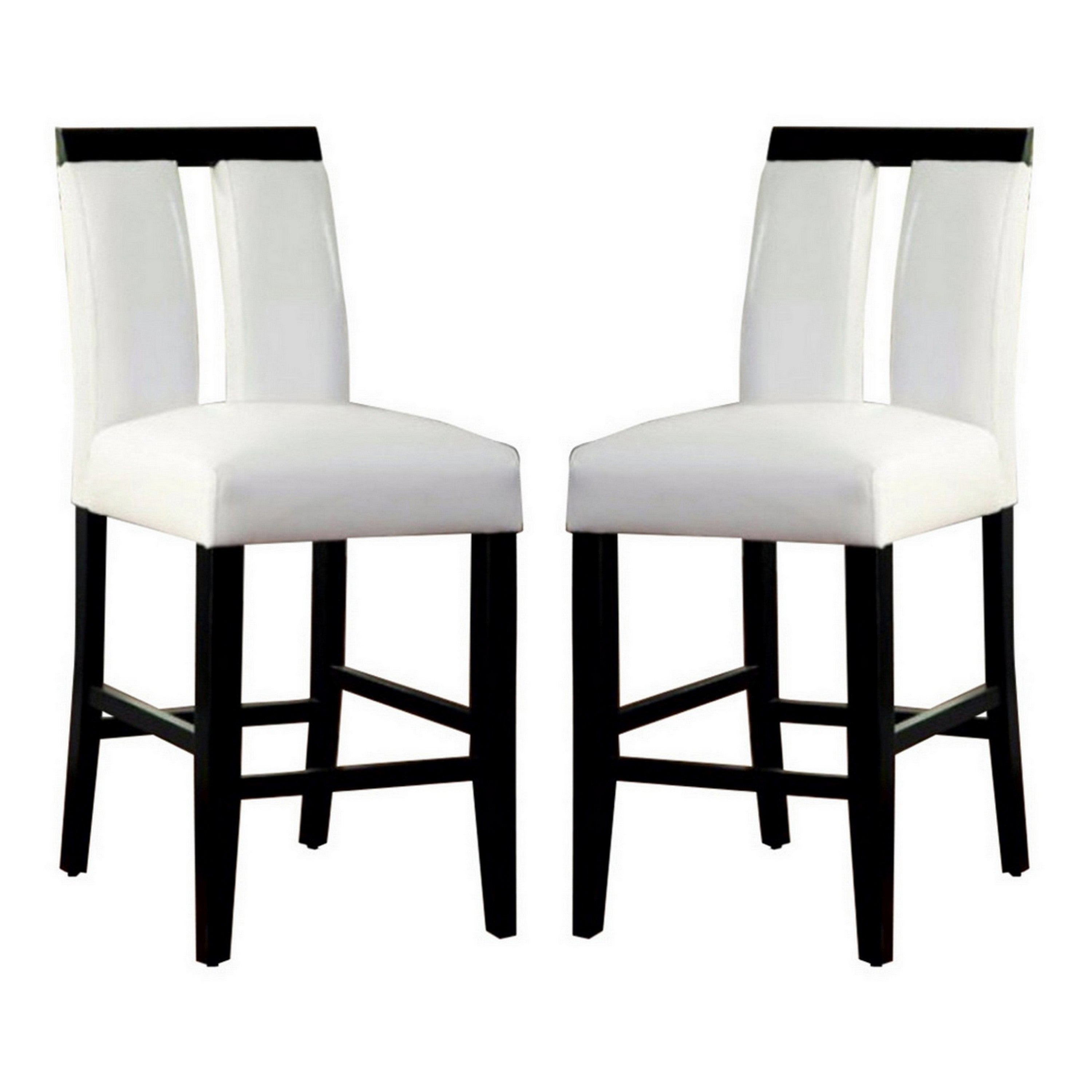 Luminar II Contemporary Counter Height Chair, White And Black Finish, Set of 2