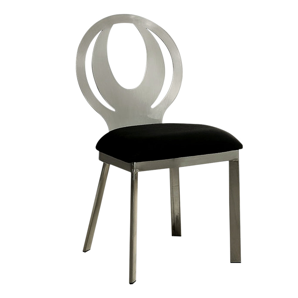Orla Contemporary Side Chair With Black Microfabric Seat, Set of 2