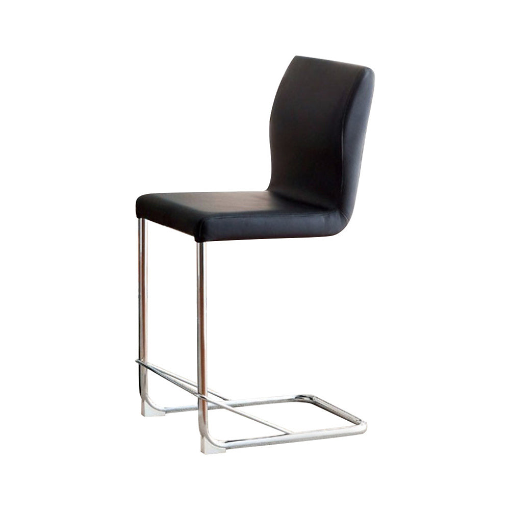 Lodia II Contemporary Counter Height Chair With Black Pu, Set of 2