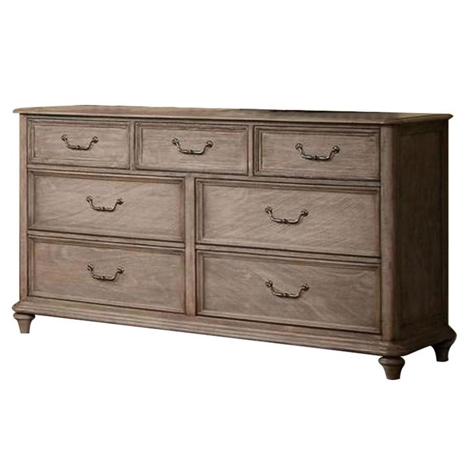 Effortlessly Stylish Transitional Style Dresser, Rustic Natural Brown