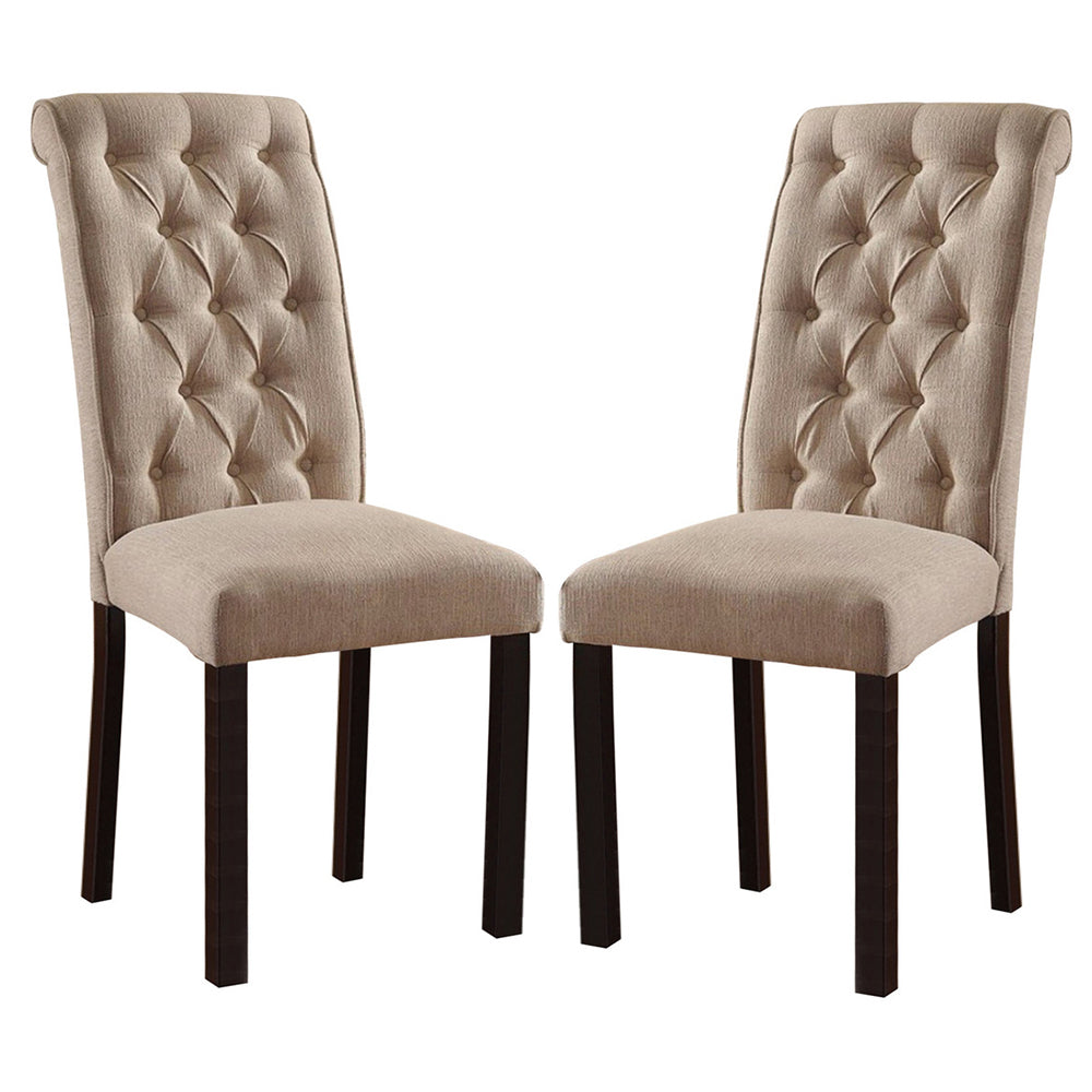 Marshall Transitional Side Chair, Set of two, Black and Ivory