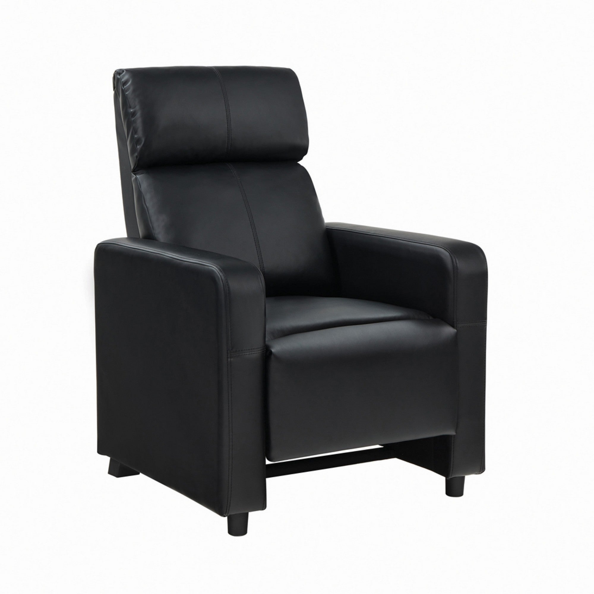 Modern Theater Seating Push Back Recliner, Black
