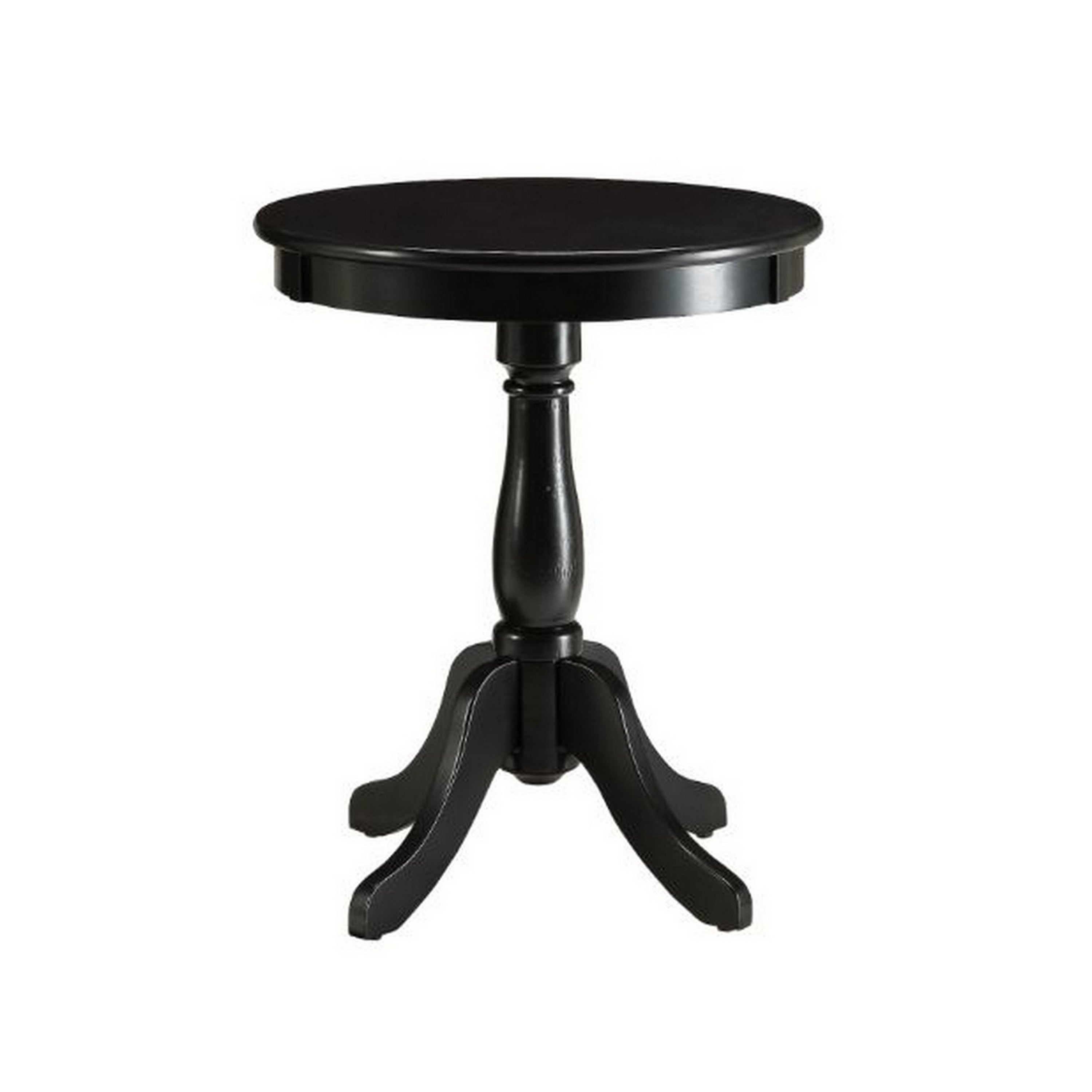 Astonishing Side Table With Round Top, Black