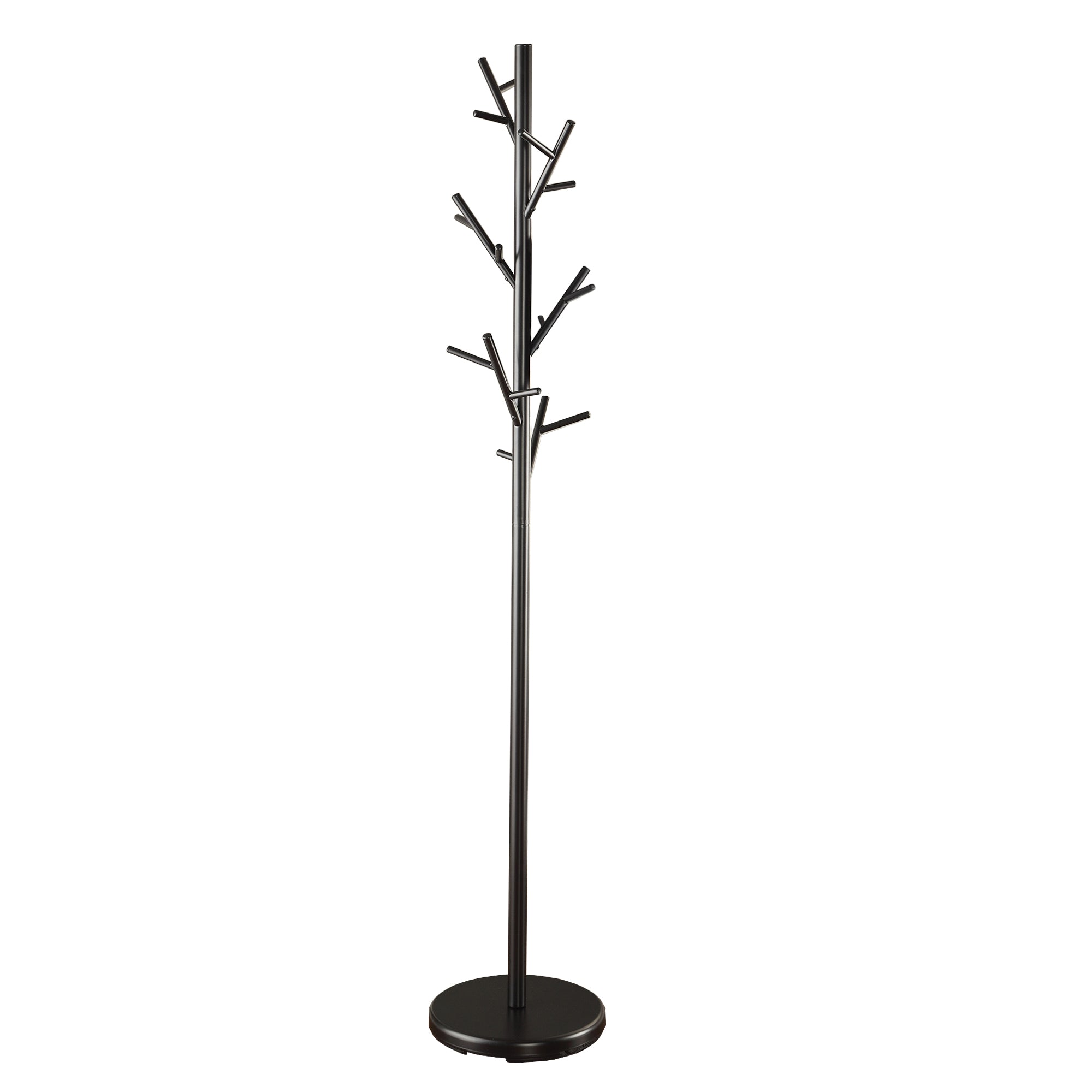 Shiny Twig Style Metal Coat Rack, Black