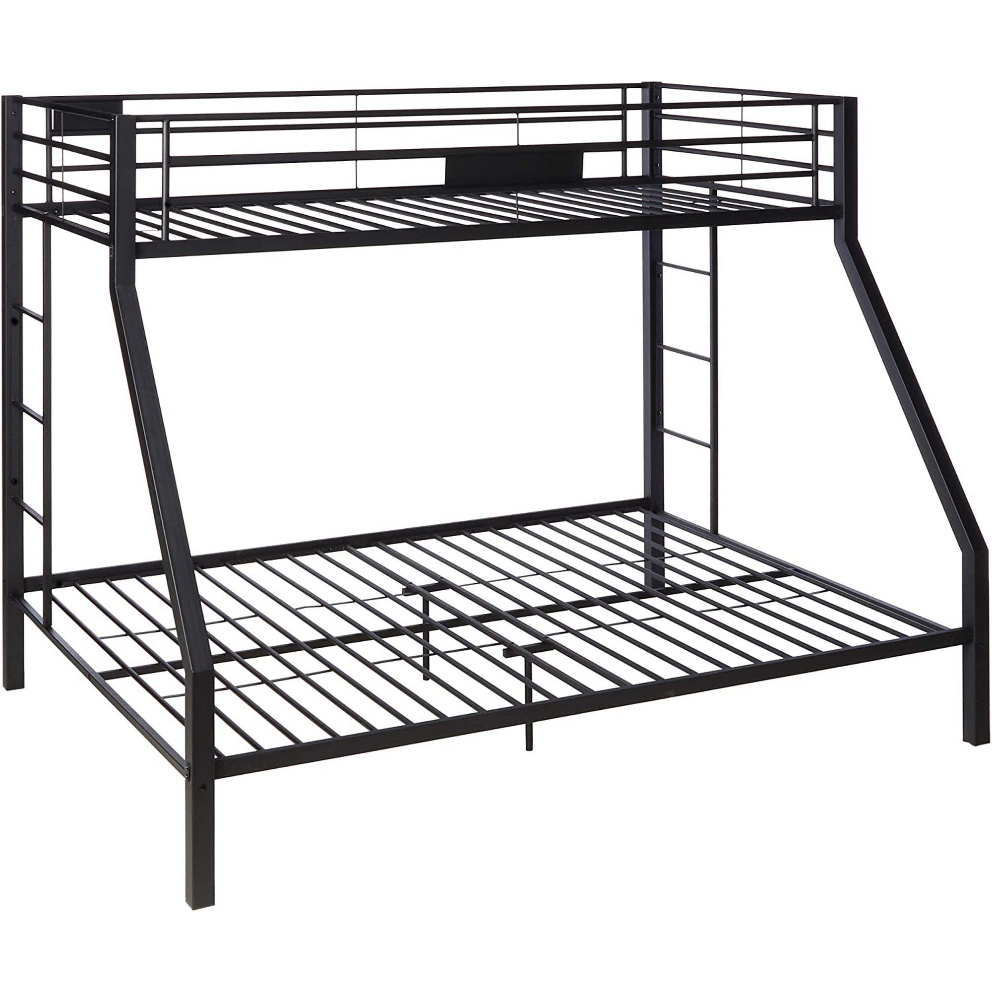 Metal Twin XL/Queen Bunk Bed, Black Sand