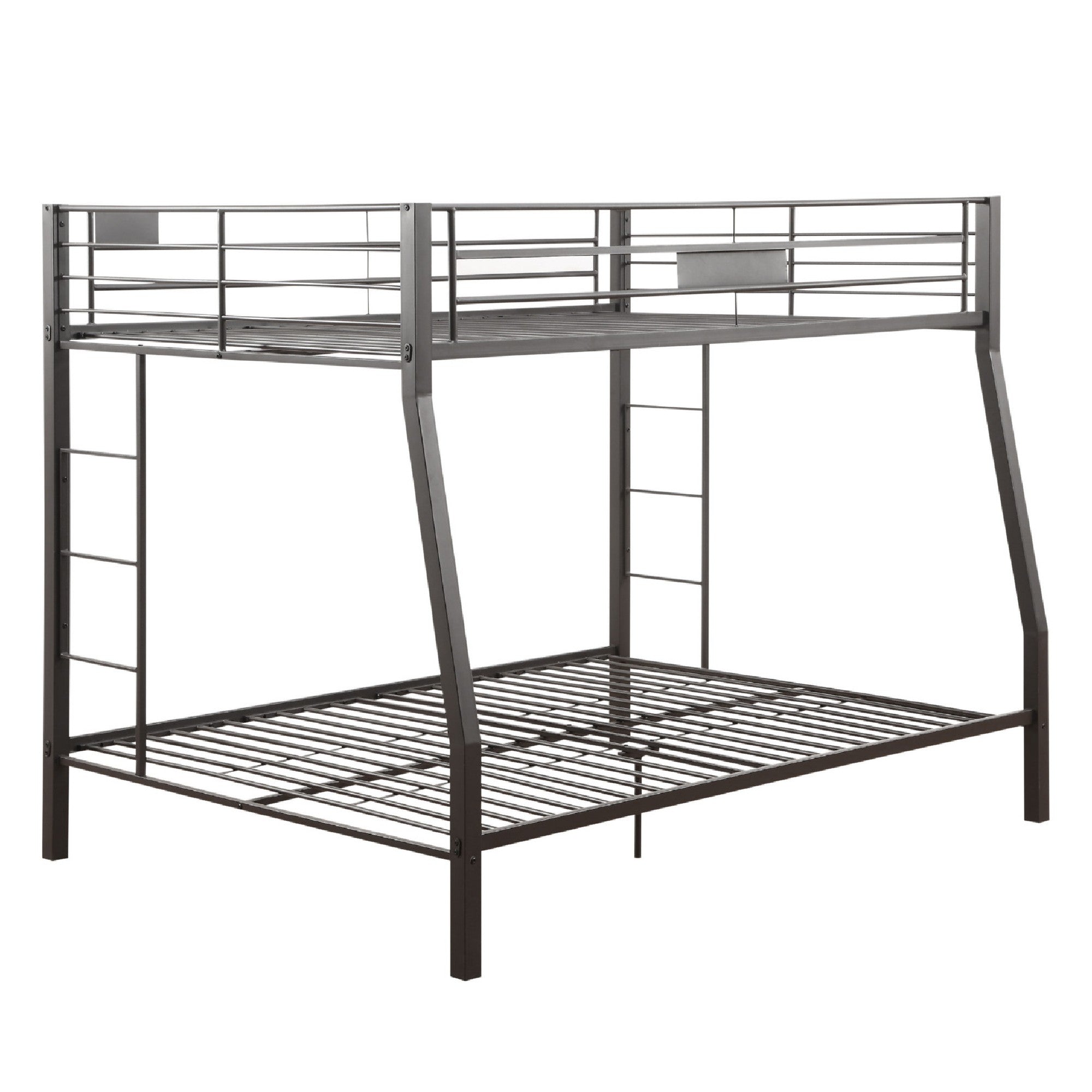 Metal Full XL/Queen Bunk Bed, Black Sand